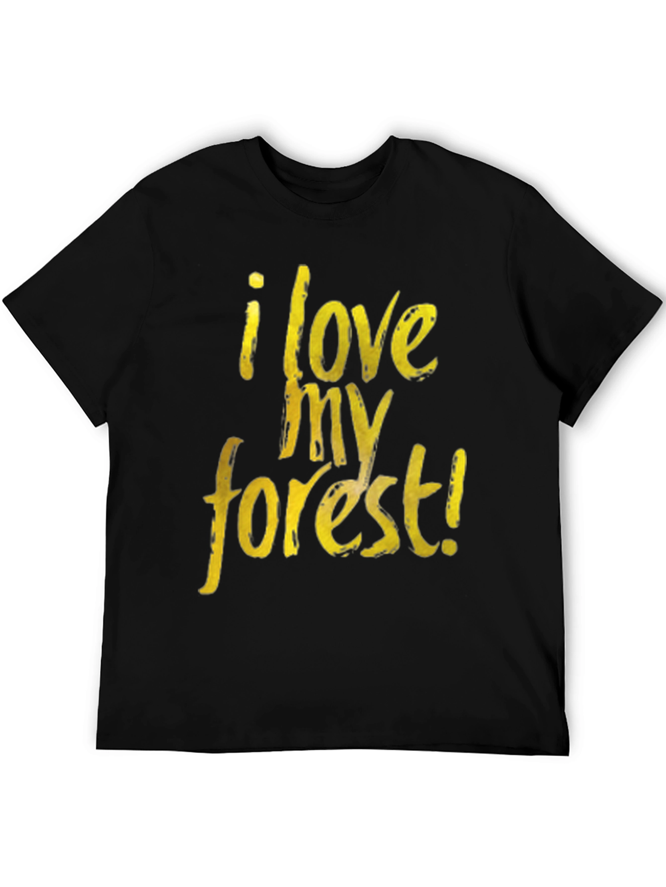 Black I Love My Forest Black Graphic T-Shirt view 5