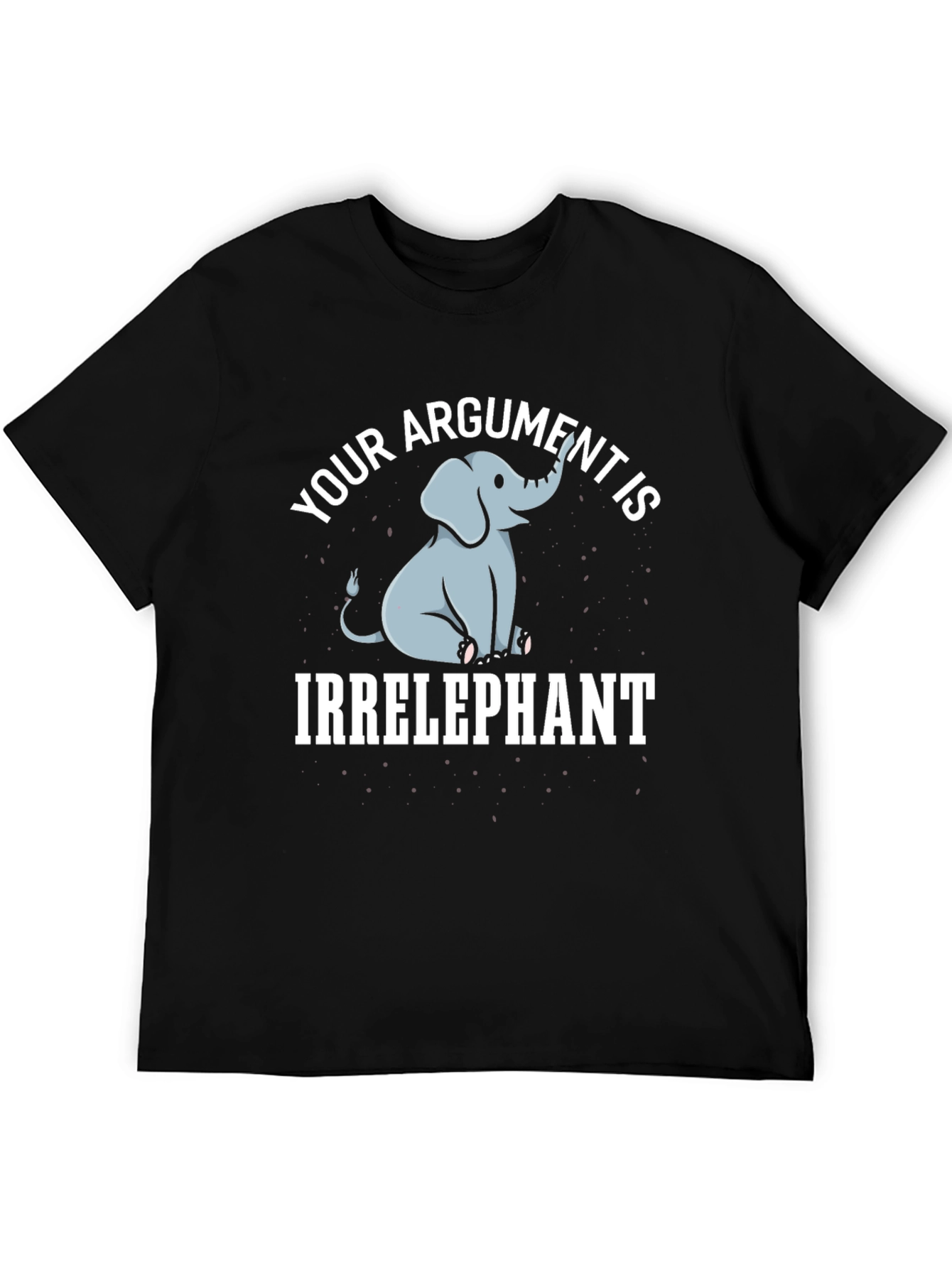 Black Irrelephant Graphic Tee - Funny Elephant Argument T-Shirt view 5