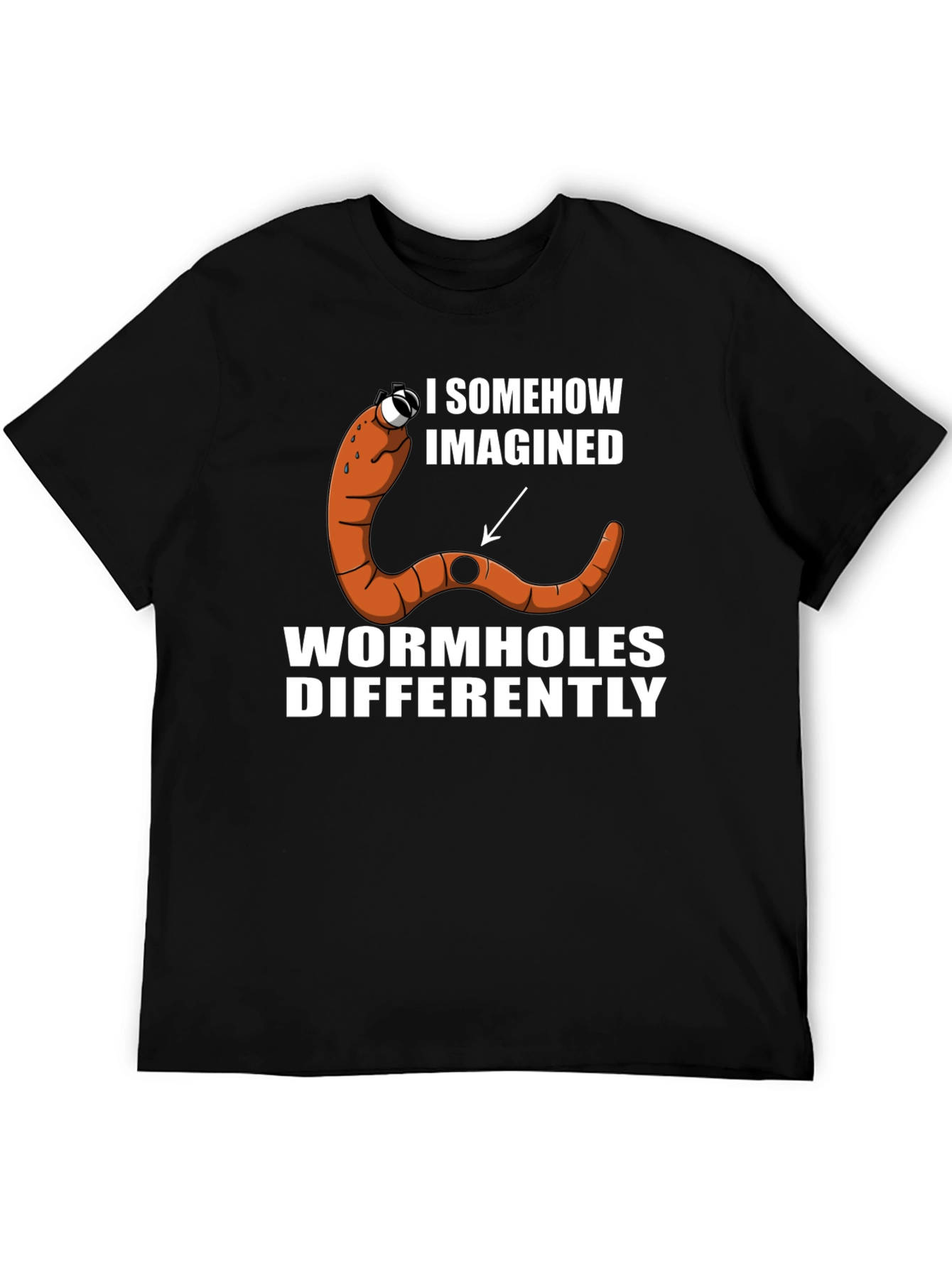 Black Wormhole Humor Graphic T-Shirt view 5