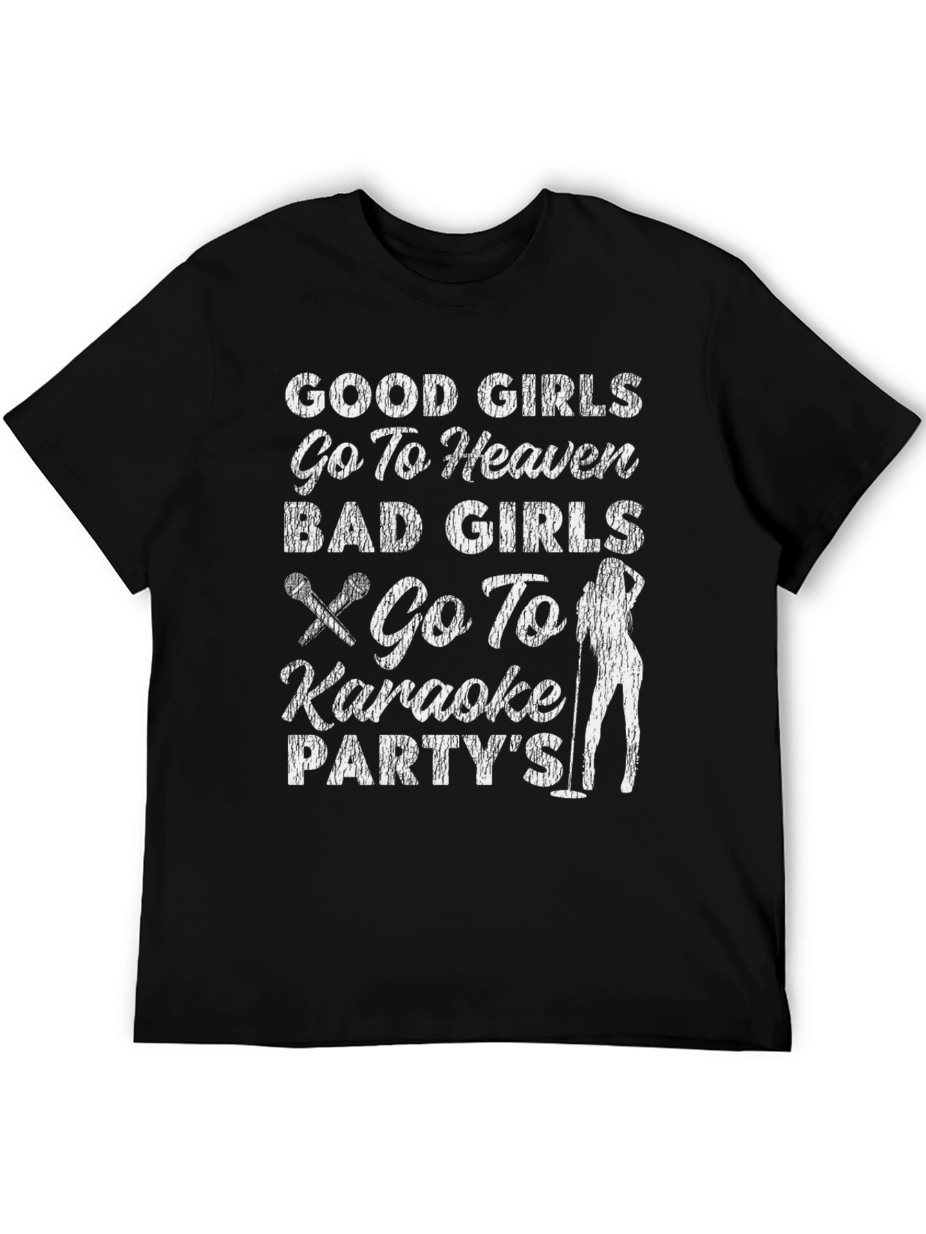 Black Good Girls Karaoke Party T-Shirt view 5