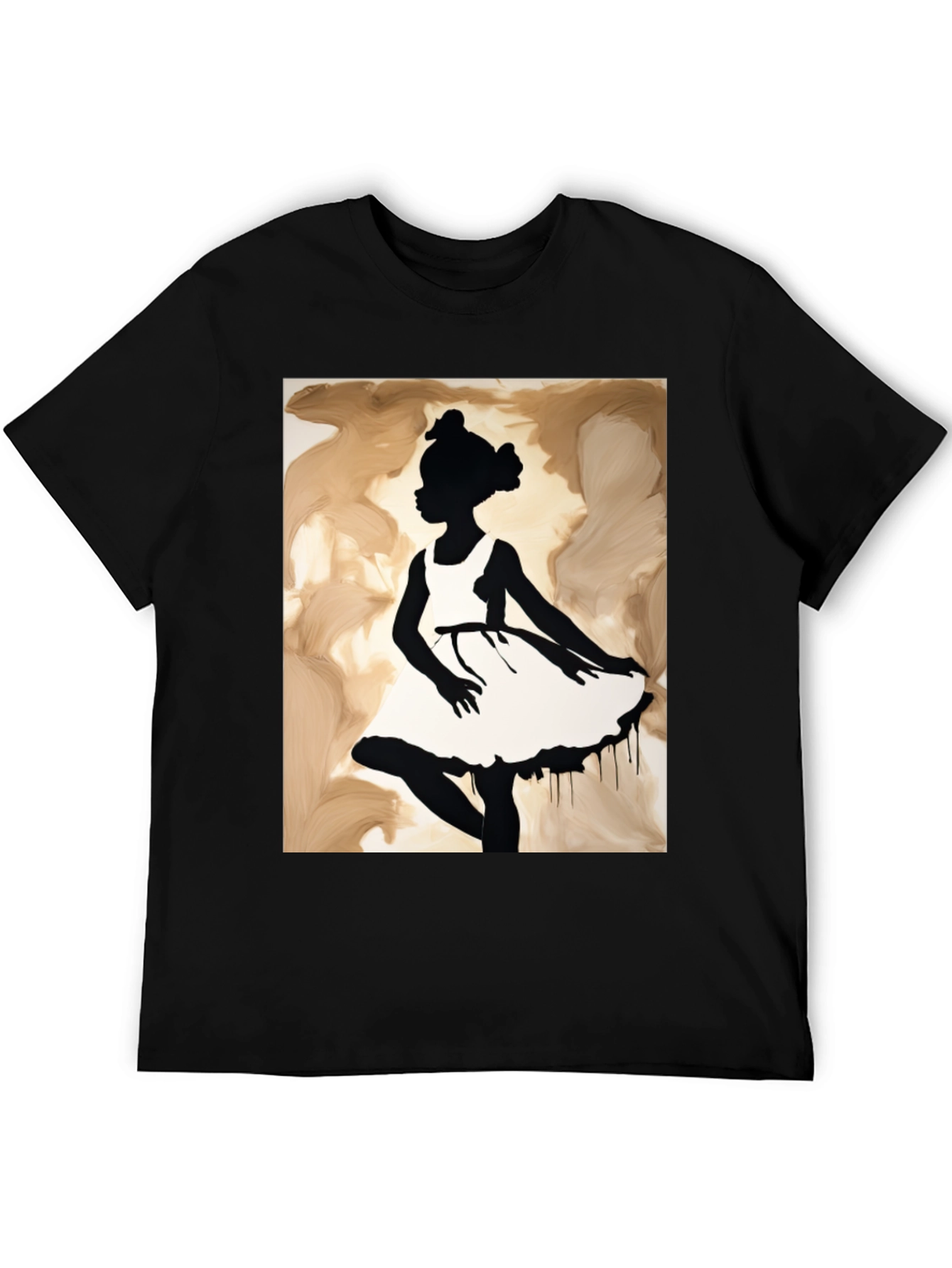 Black Silhouette Girl Graphic Tee - Black view 5