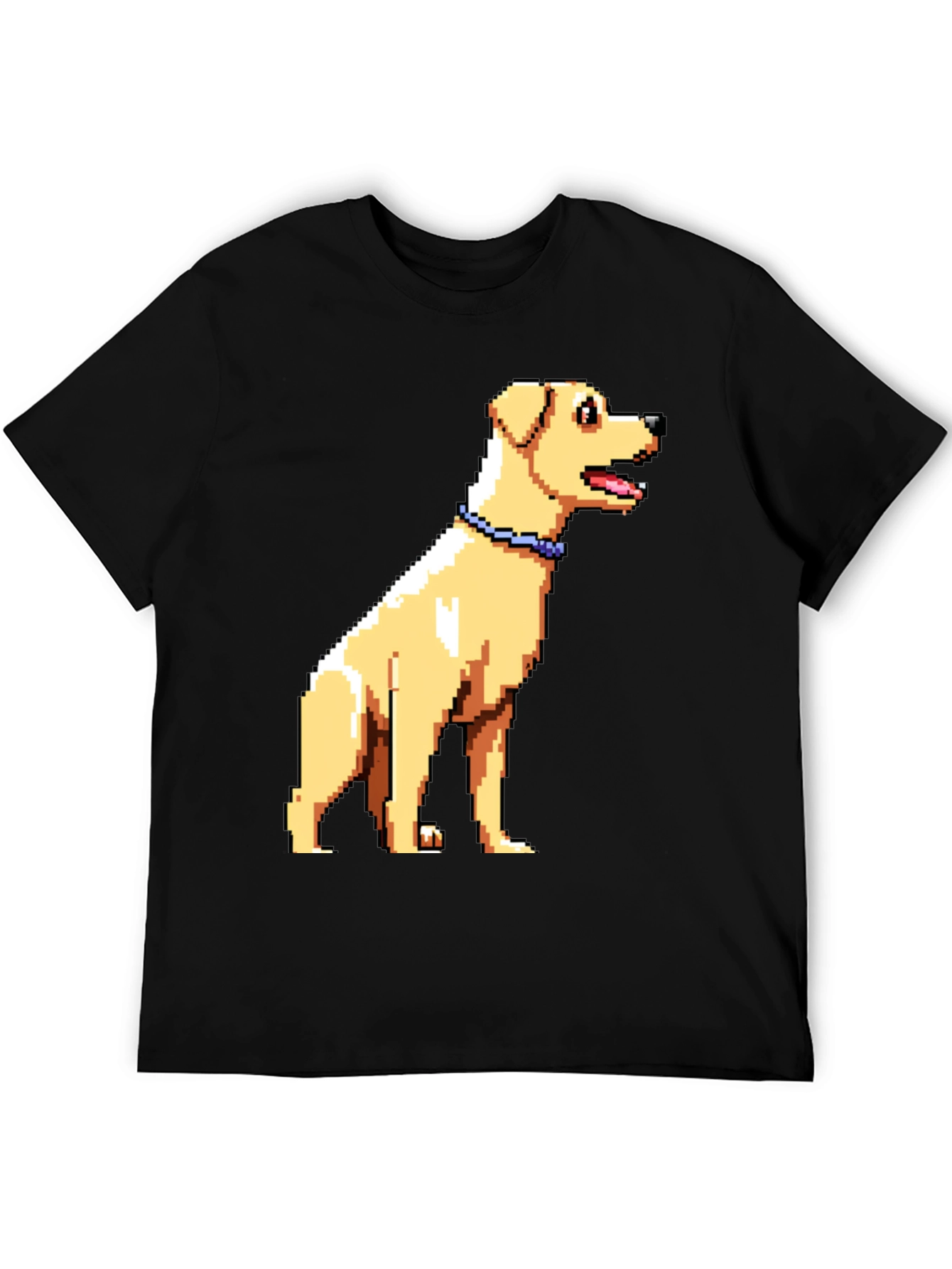 Black Pixel Art Dog Graphic T-Shirt view 5