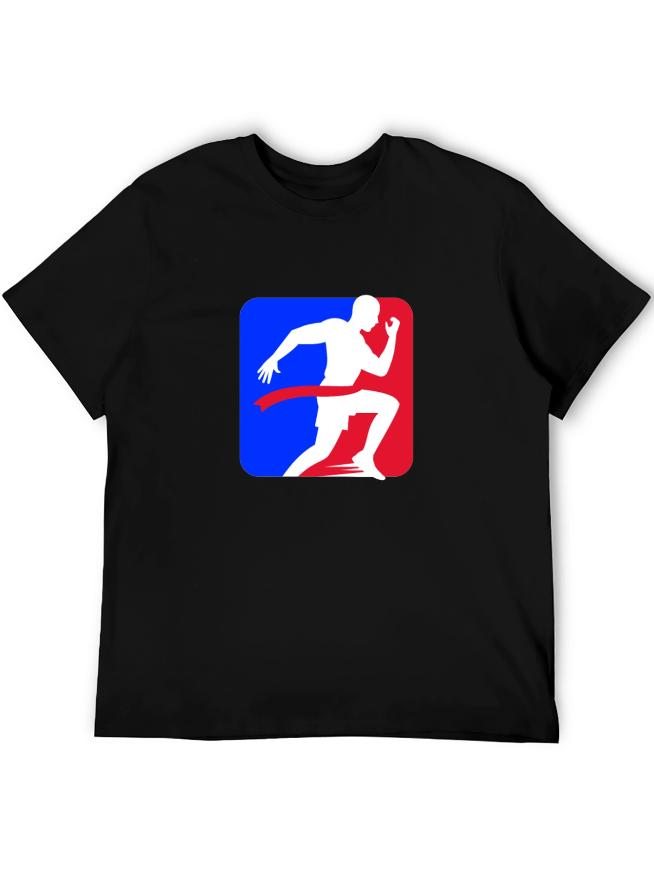 Black Runner's Finish Line Graphic Tee - Black Cotton Blend Shirt view 5