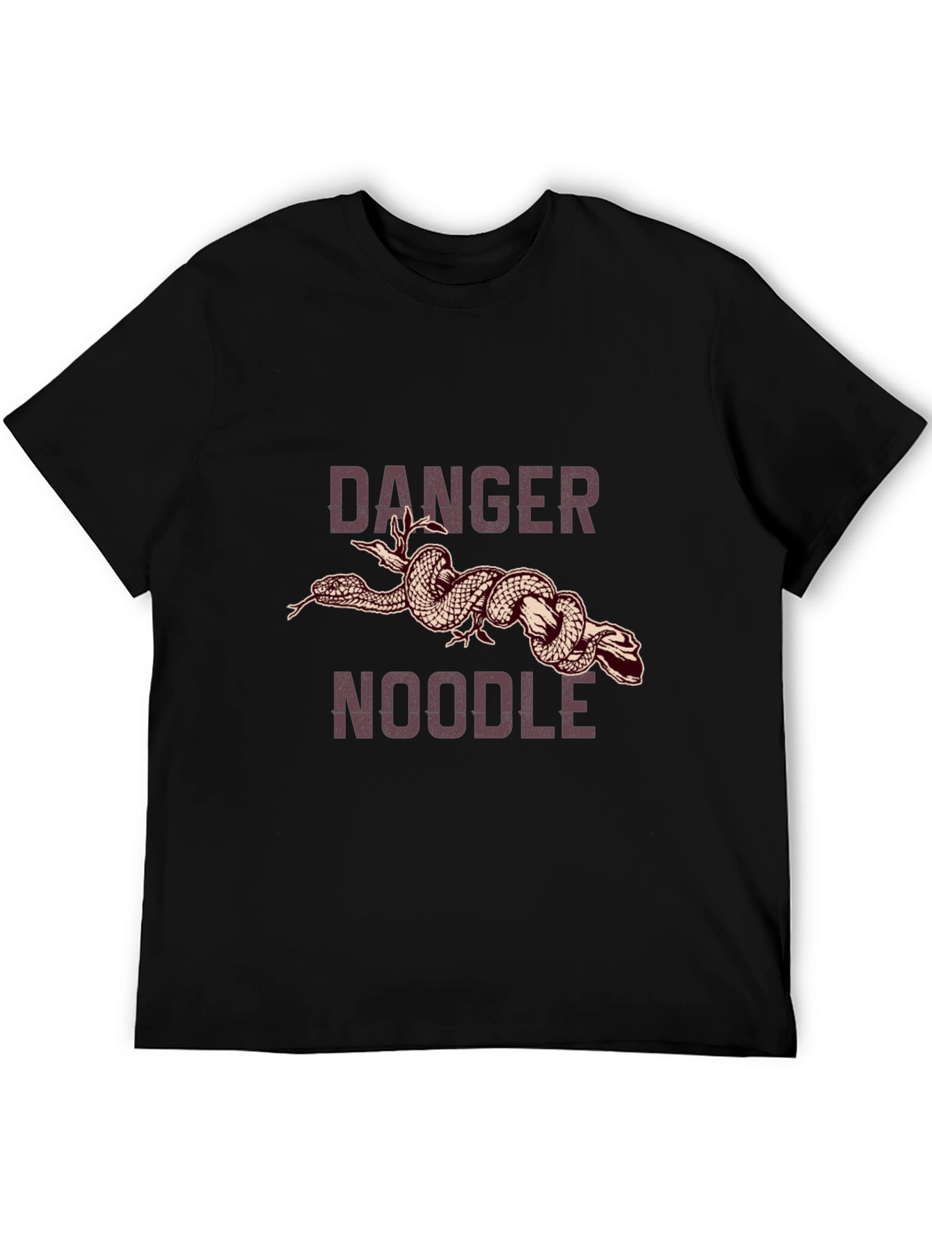 Black Danger Noodle Graphic Tee - Funny Snake T-Shirt view 5