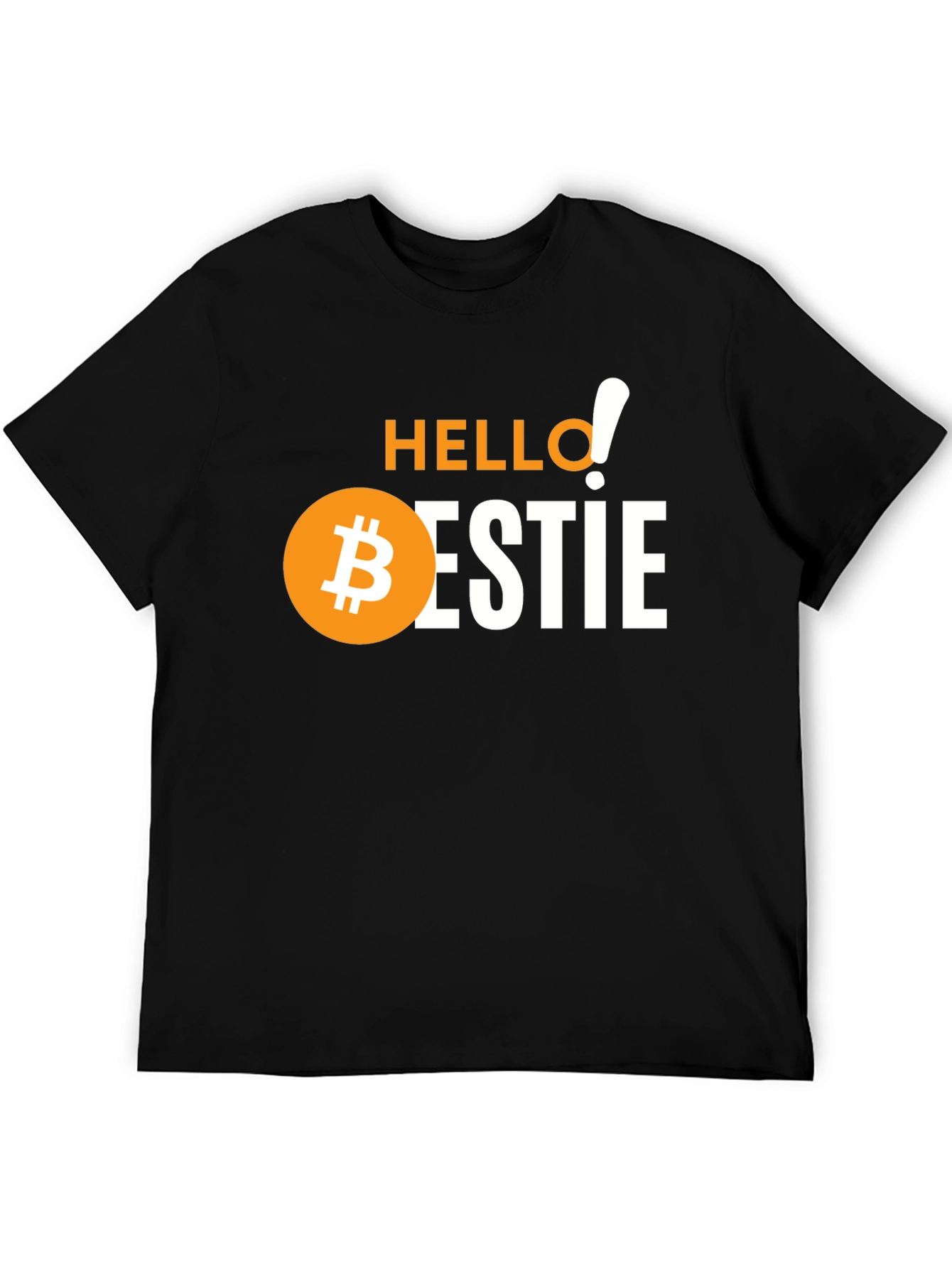 Black Hello Bestie Bitcoin Graphic Tee - Crypto Lover Gift view 5