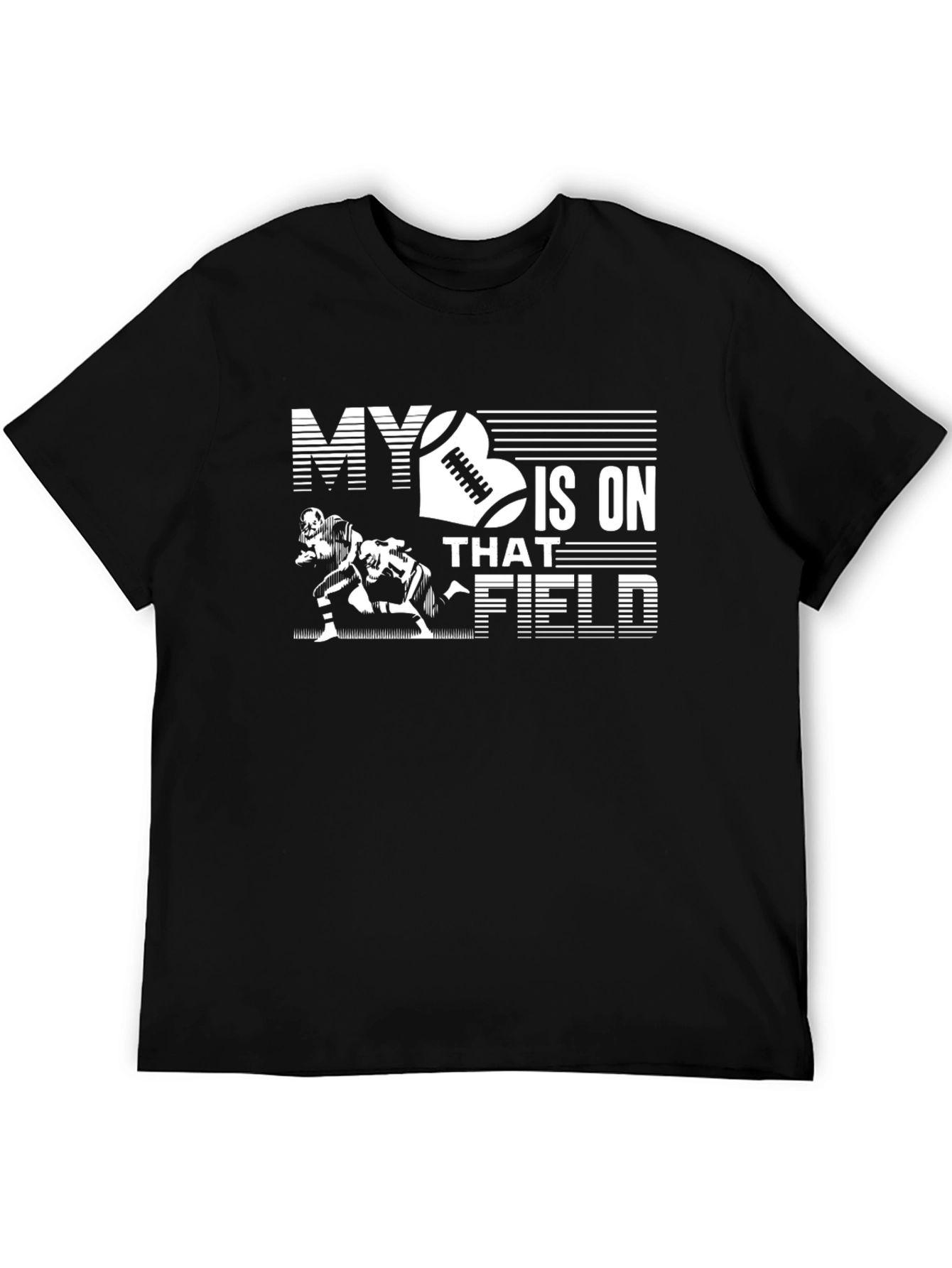 Black Football Fan Black T-Shirt view 5