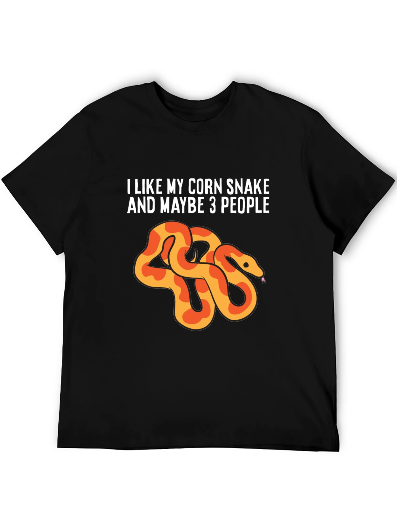 Black Corn Snake Lover Tee - I Like My Corn Snake & Maybe 3 People view 5
