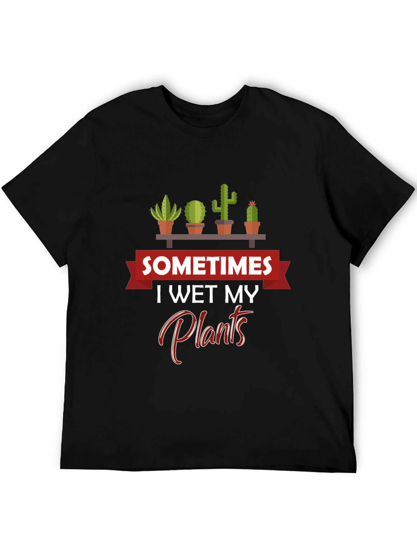 Black Sometimes I Wet My Plants Graphic Tee view 5