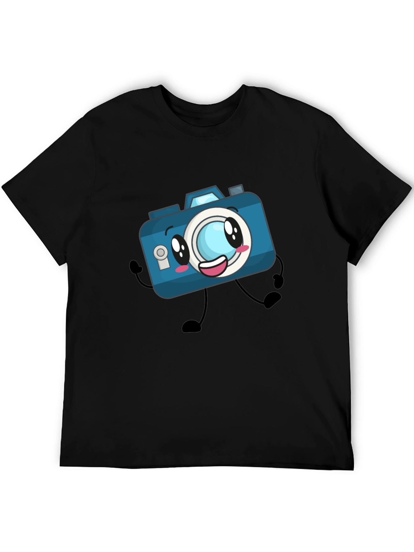 Black Cartoon Camera Black T-Shirt view 5
