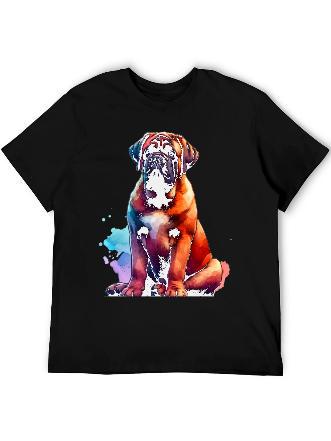 Black Watercolor Dog Graphic Tee - Black view 5