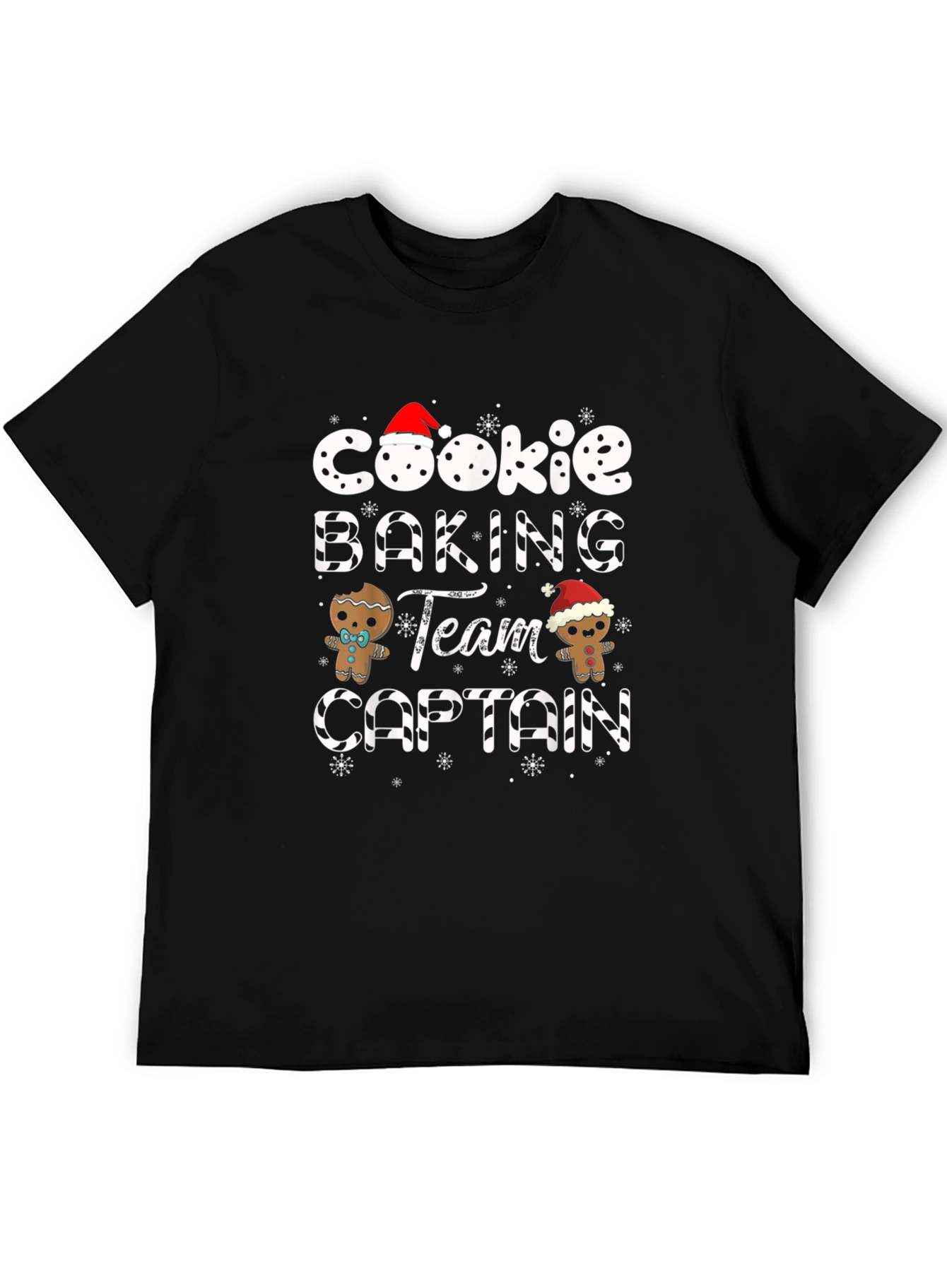 Black Cookie Baking Team Captain Holiday T-Shirt view 5