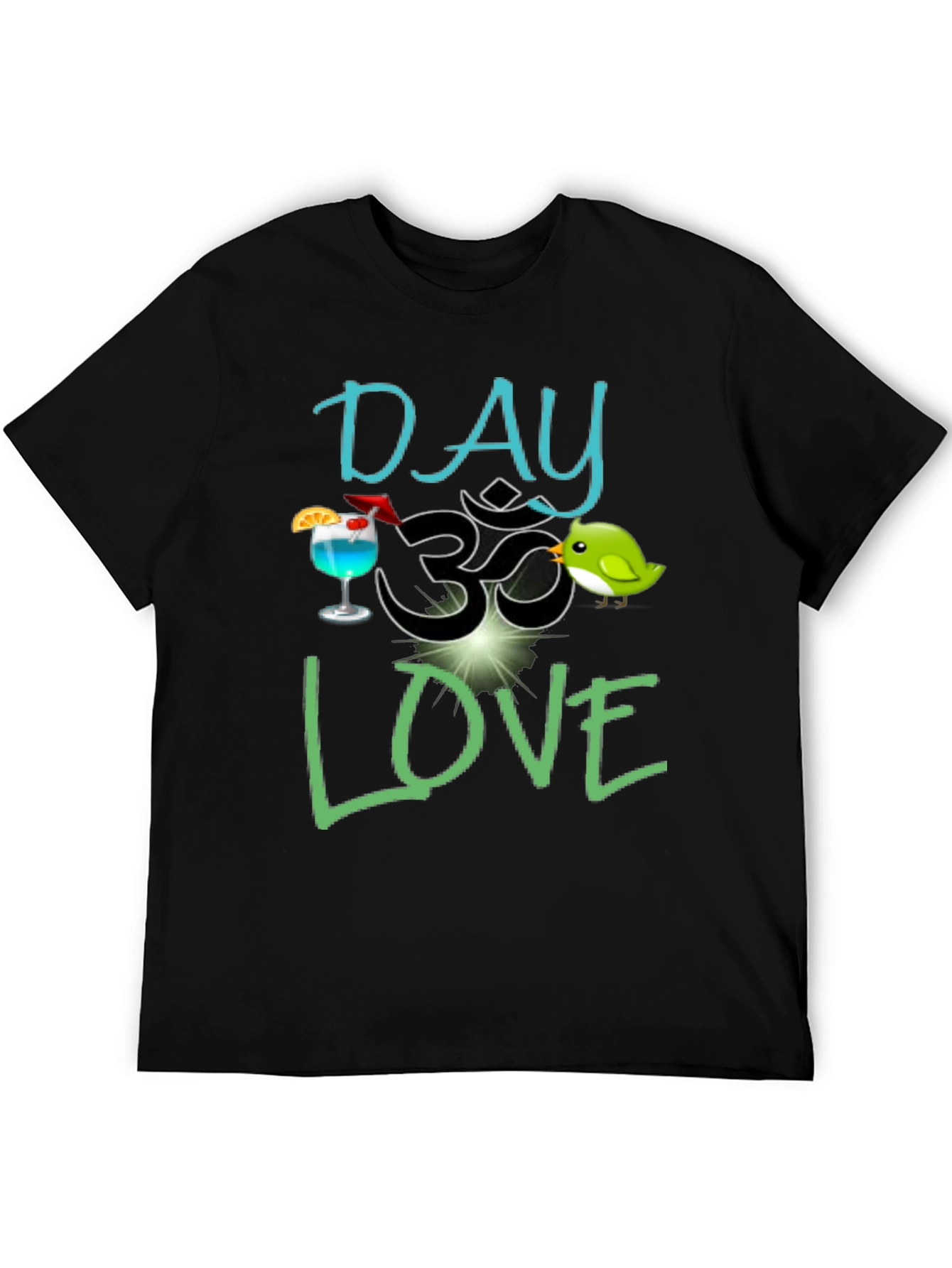 Black Day Om Love T-Shirt - Fun Graphic Tee view 5