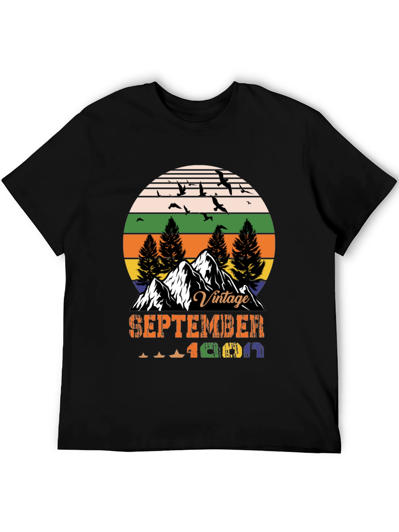 Black Vintage September 1969 T-Shirt view 5
