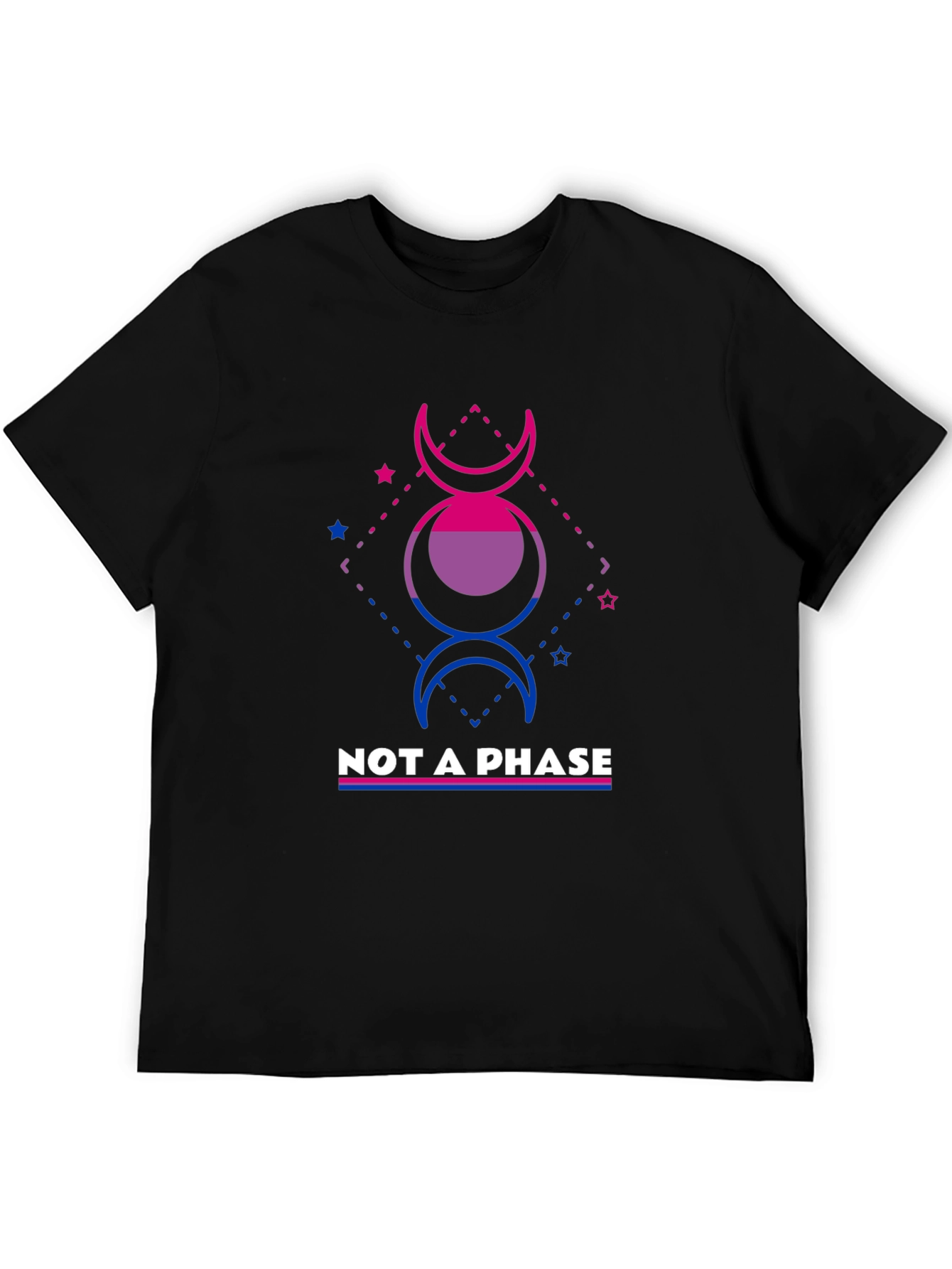 Black Bisexual Pride T-Shirt - Not A Phase - Bi LGBTQ view 5