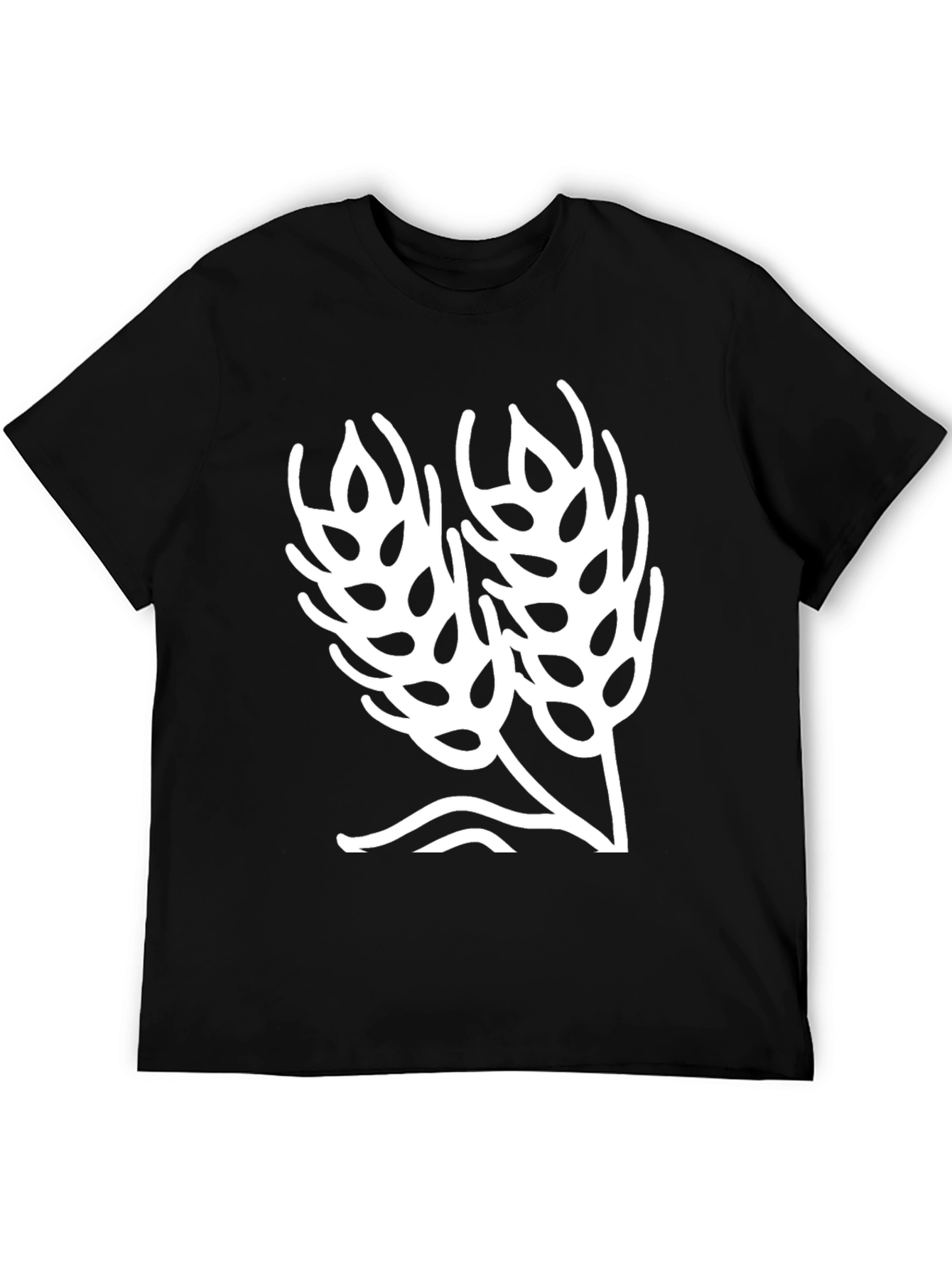 Black Wheat Graphic Black T-Shirt view 5