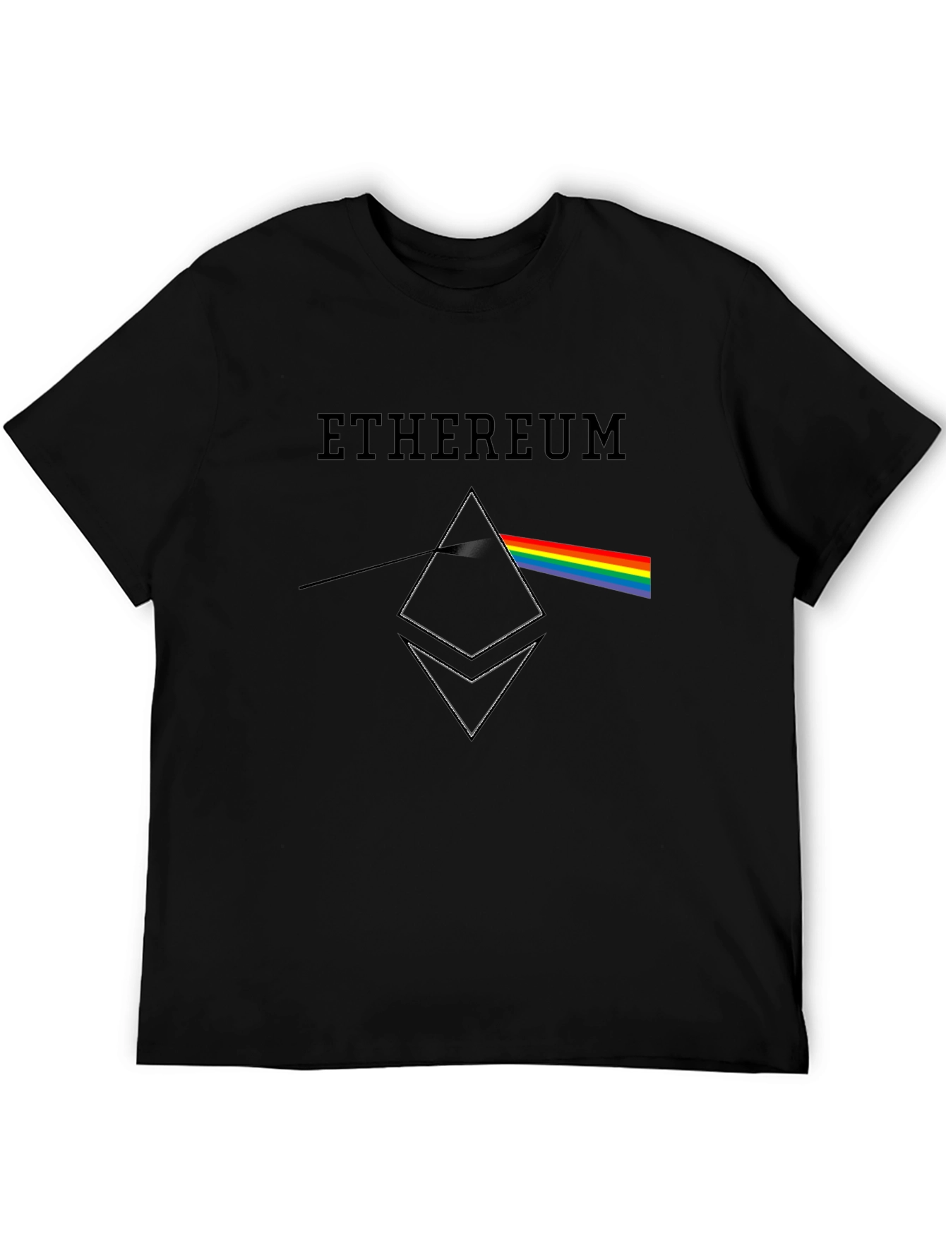 Black Ethereum Prism T-Shirt: Crypto Meets Classic Design view 5