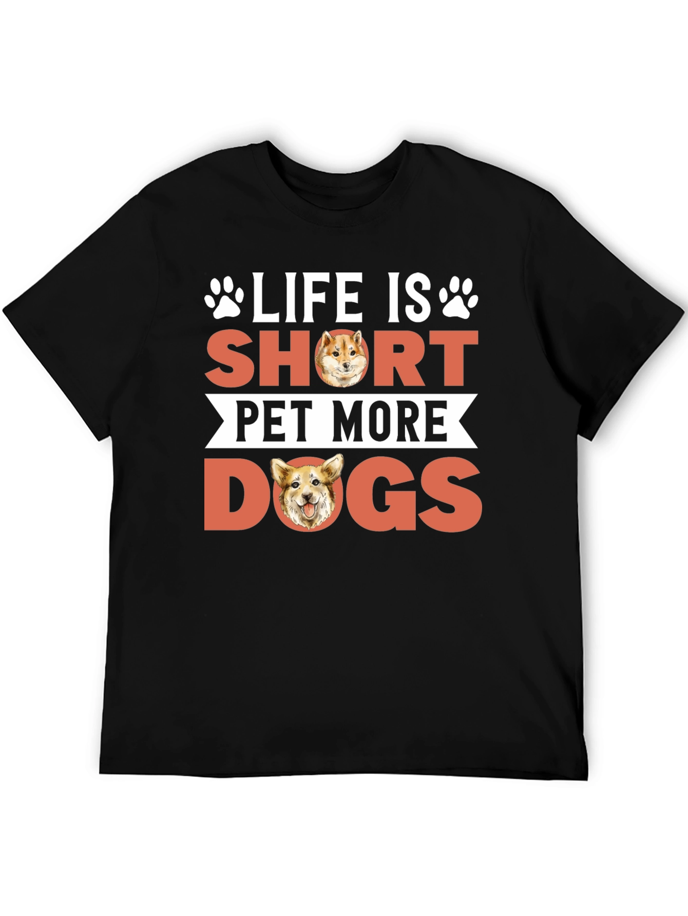 Black Life is Short Pet More Dogs Graphic Tee view 5