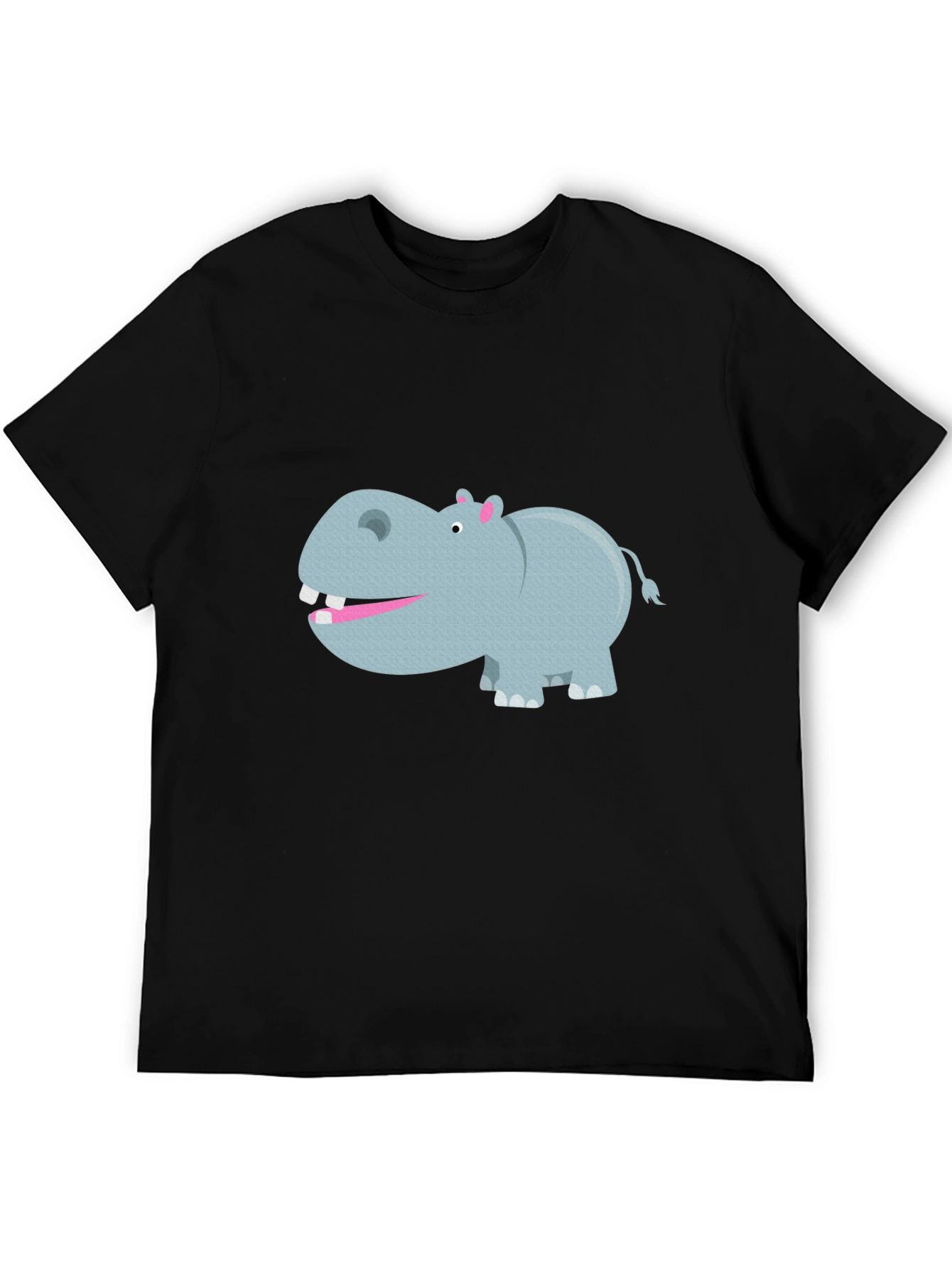 Black Hippo Graphic Tee - Comfortable Black Cotton T-Shirt view 5