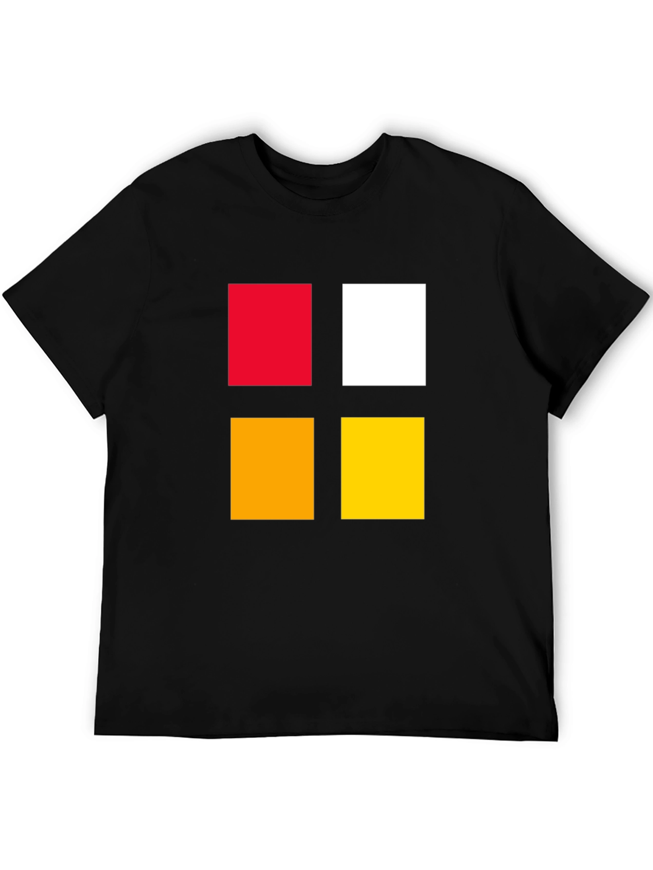 Black Colorful Block Graphic Tee - Bold & Modern Design view 5