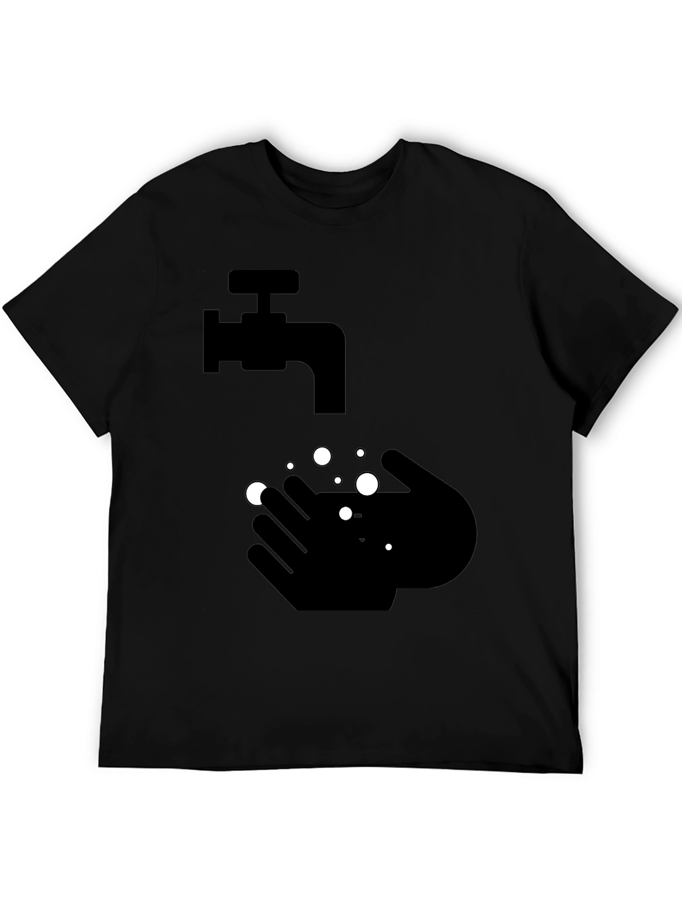 Black Wash Your Hands Graphic Tee - Black view 5