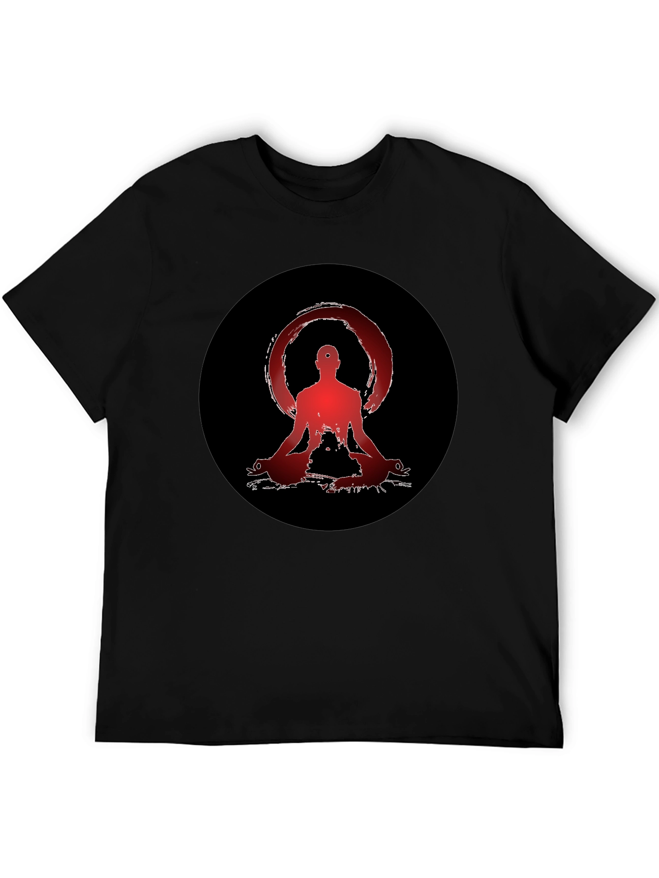 Black Zen Meditation Graphic Tee - Unisex Black T-Shirt view 5