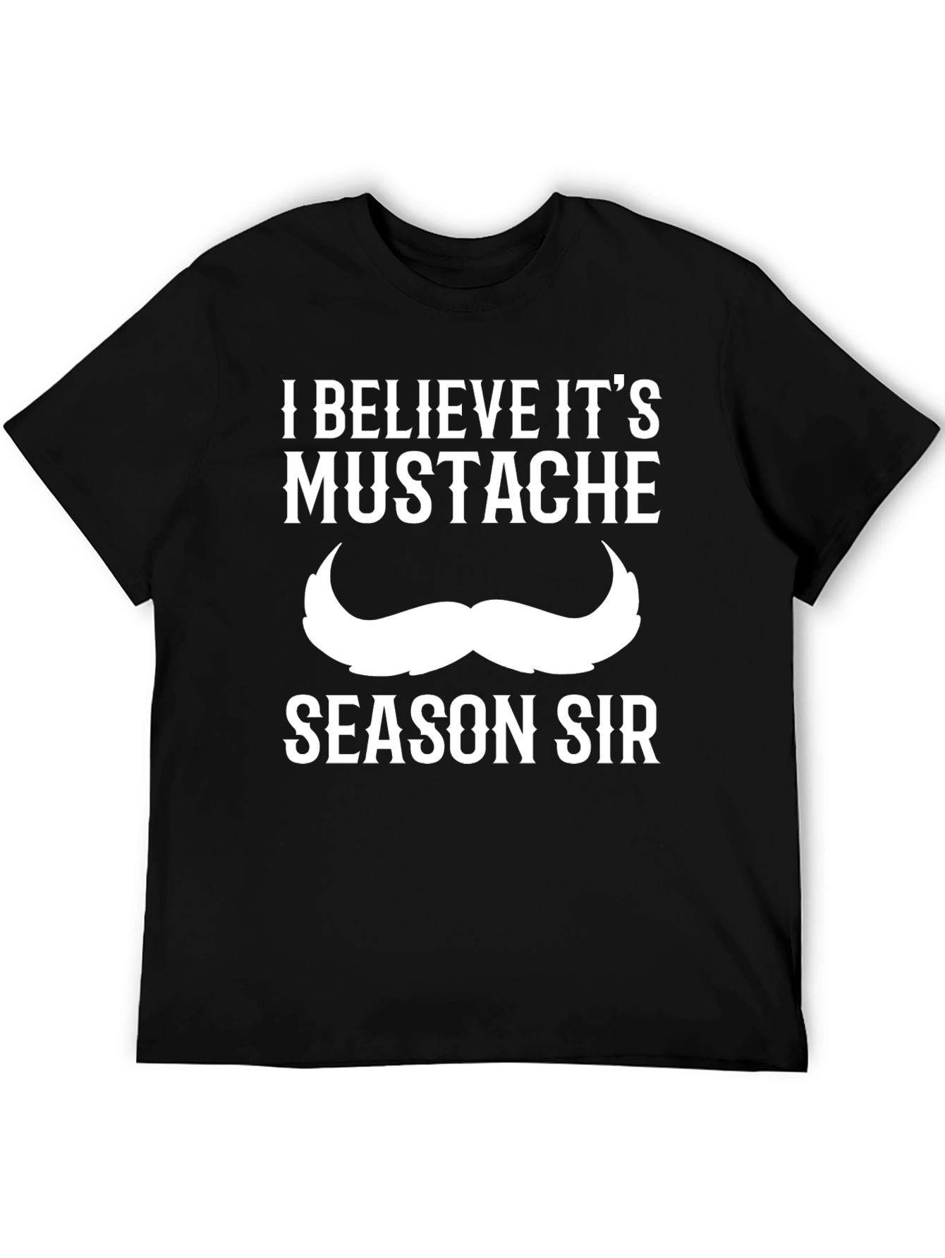 Black Mustache Season Tee - Funny Graphic T-Shirt view 5