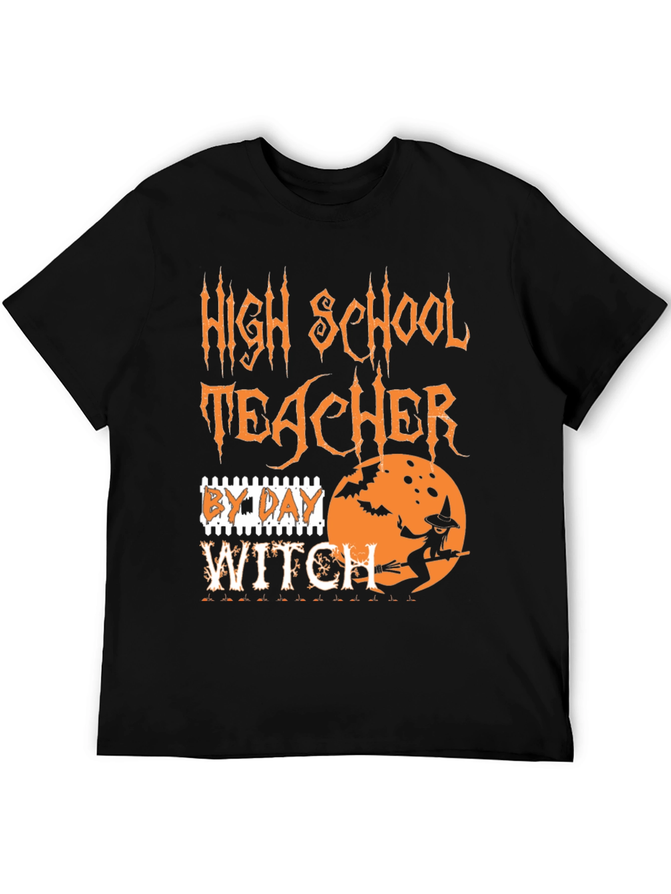 Black High School Teacher By Day Witch T-Shirt Halloween view 5