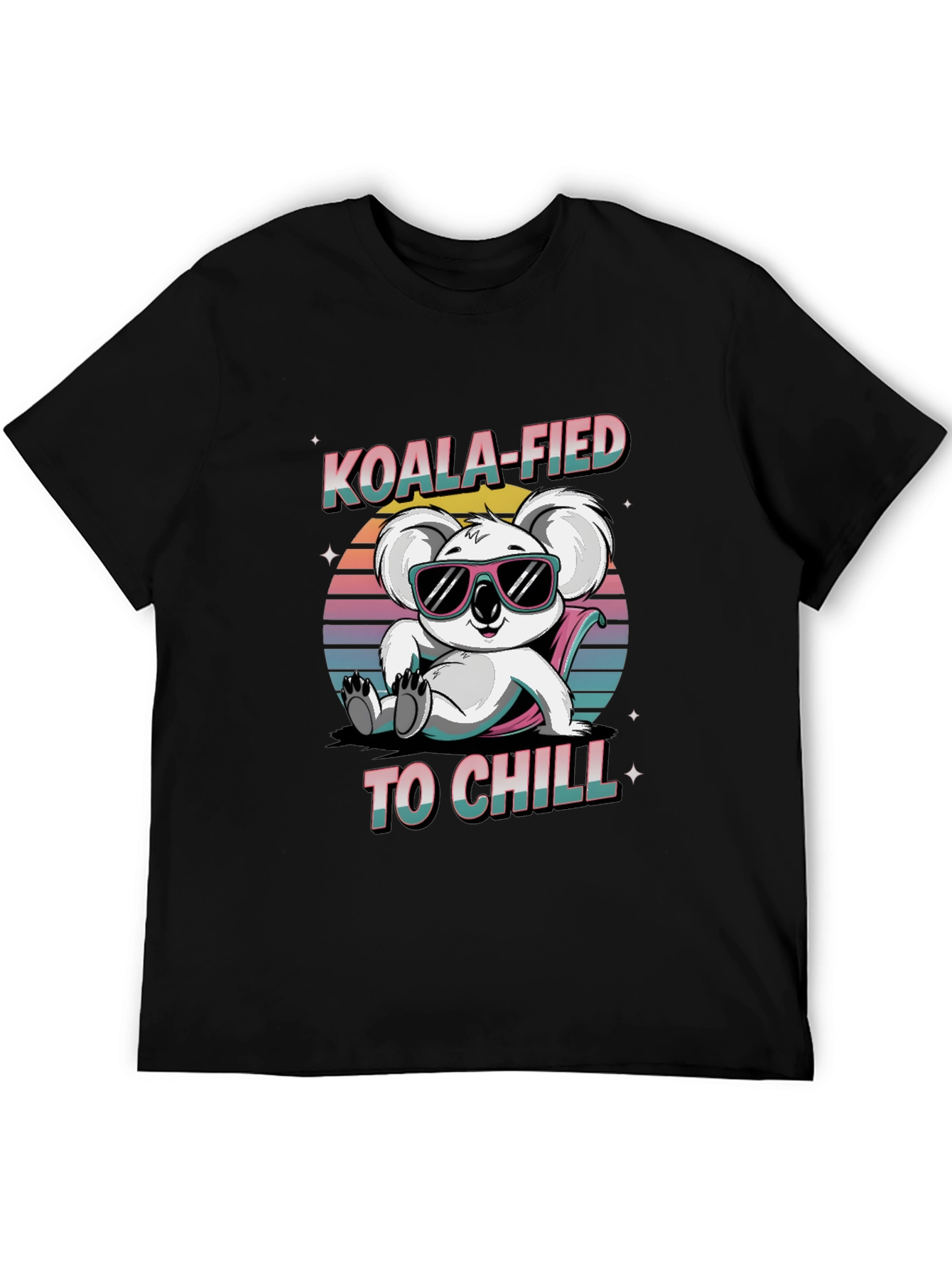 Black Koala-fied To Chill Graphic T-Shirt view 5