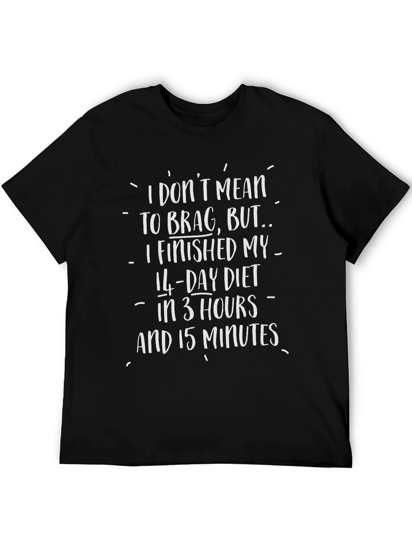 Black Funny Diet T-Shirt - 14 Day Diet Humor view 5