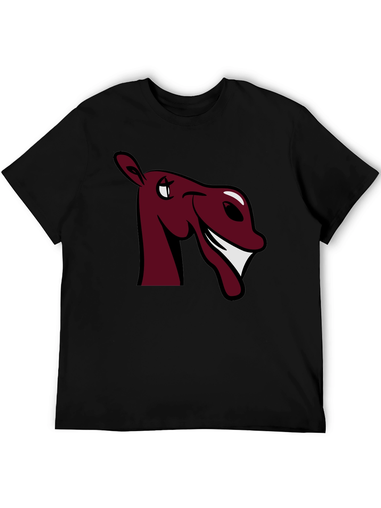 Black Funny Horse Graphic Tee - Burgundy view 5