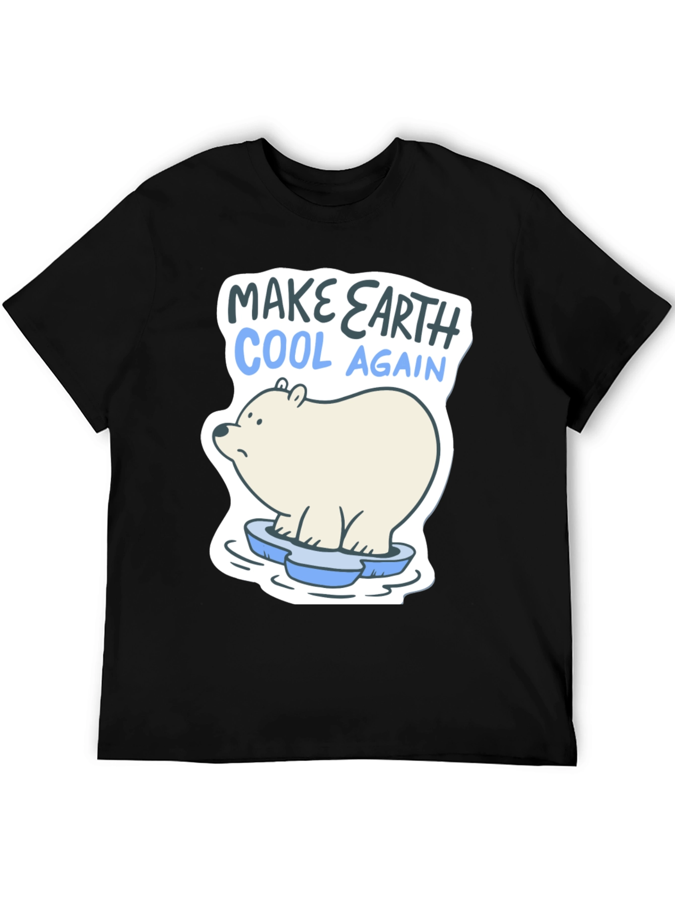 Black Make Earth Cool Again Polar Bear T-Shirt view 5