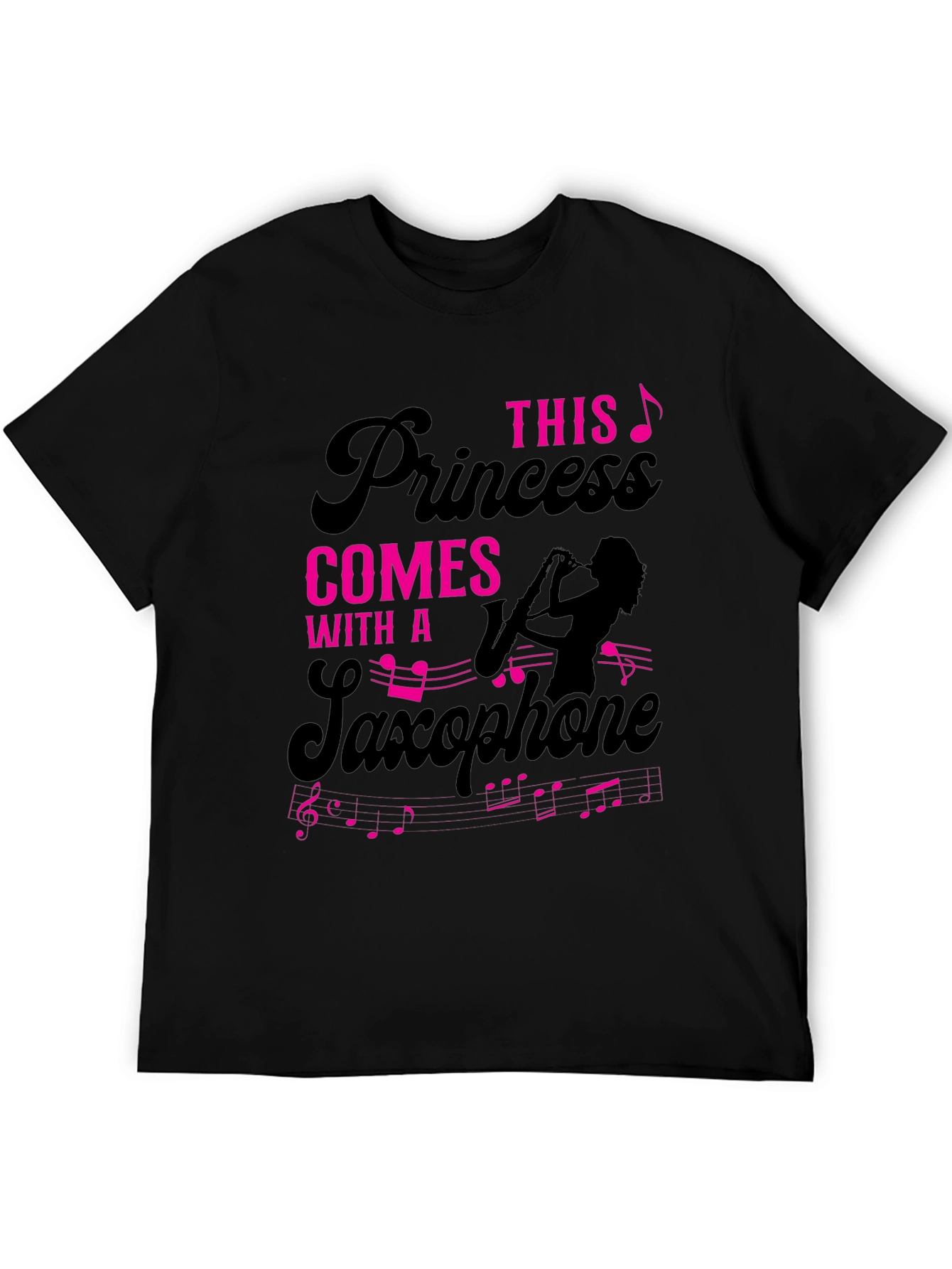 Black Princess Saxophone T-Shirt - Musician Tee view 5