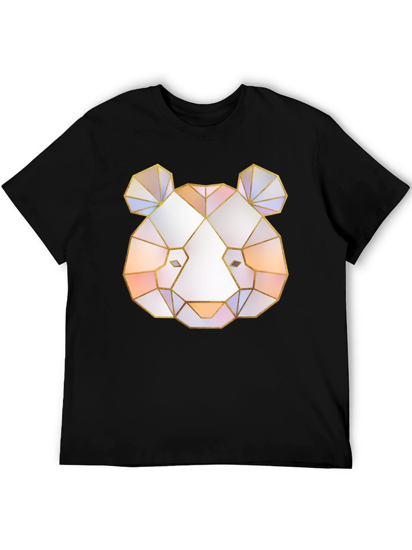 Black Geometric Panda Graphic Tee - Black T-Shirt view 5