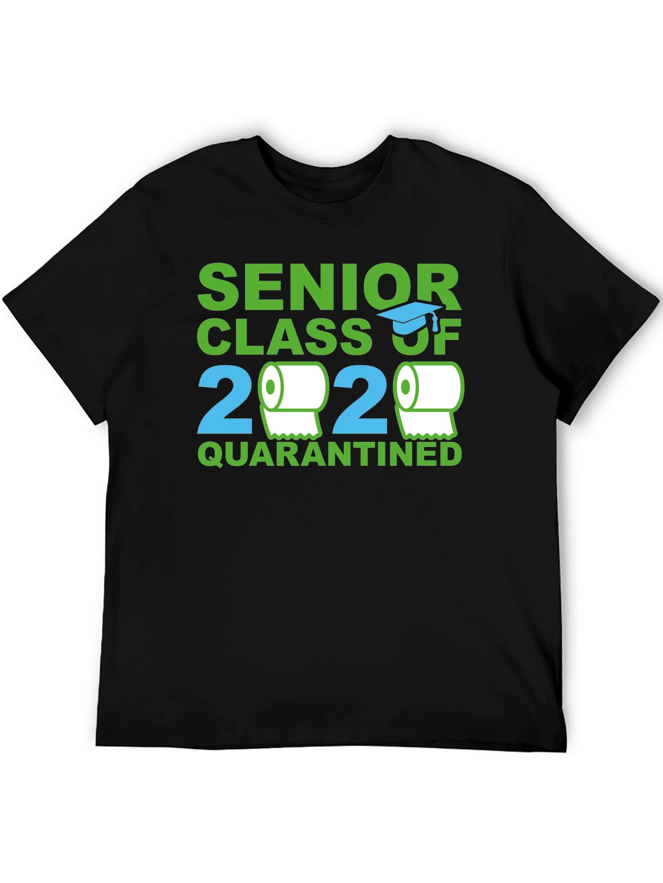 Black Senior Class 2020 Quarantined Novelty T-Shirt view 5