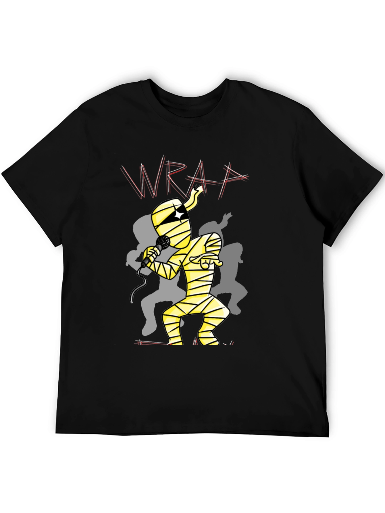 Black Mummy Rapper Graphic Tee - Black Cotton T-Shirt view 5