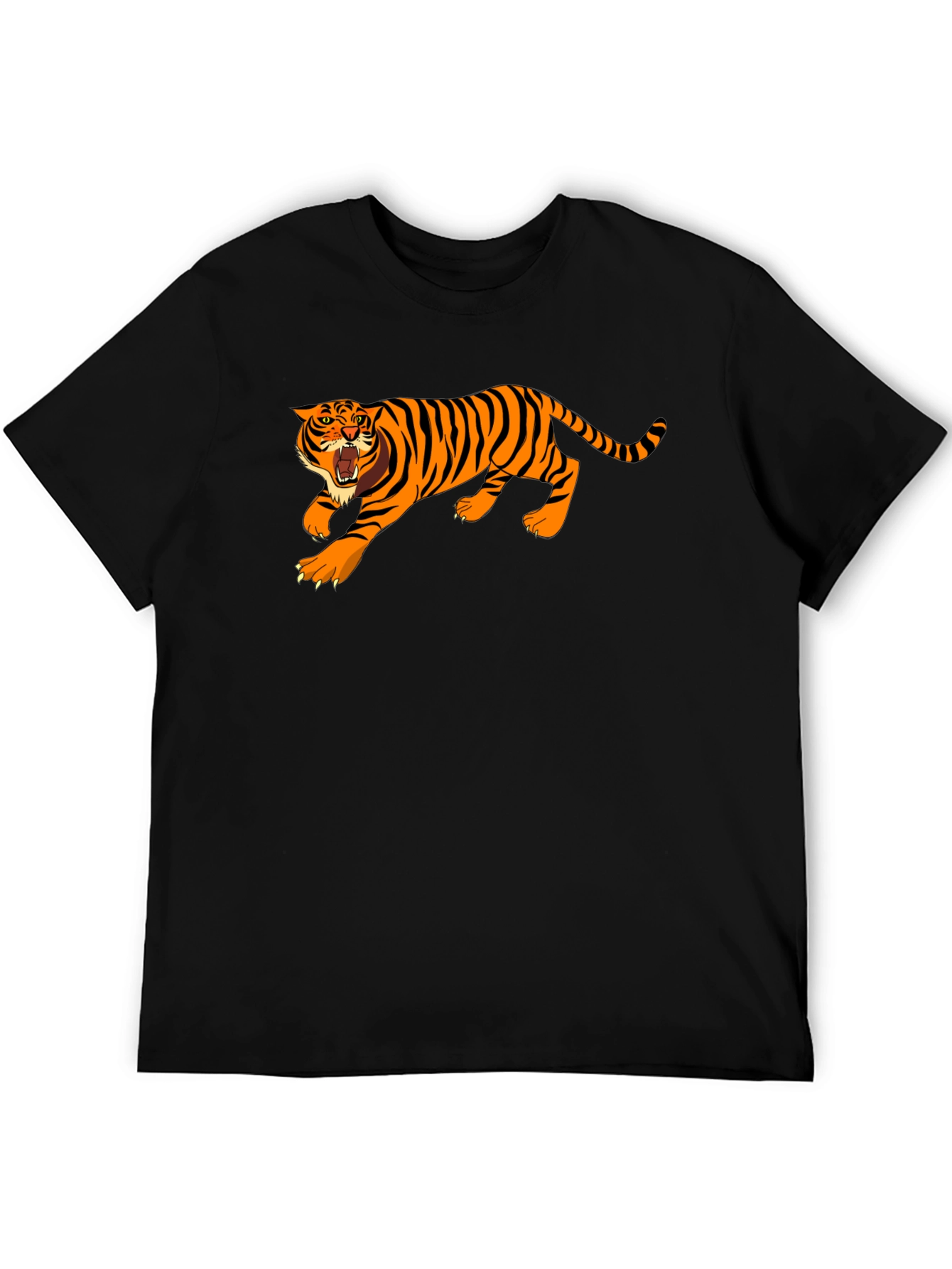 Black Roaring Tiger Graphic T-Shirt view 5
