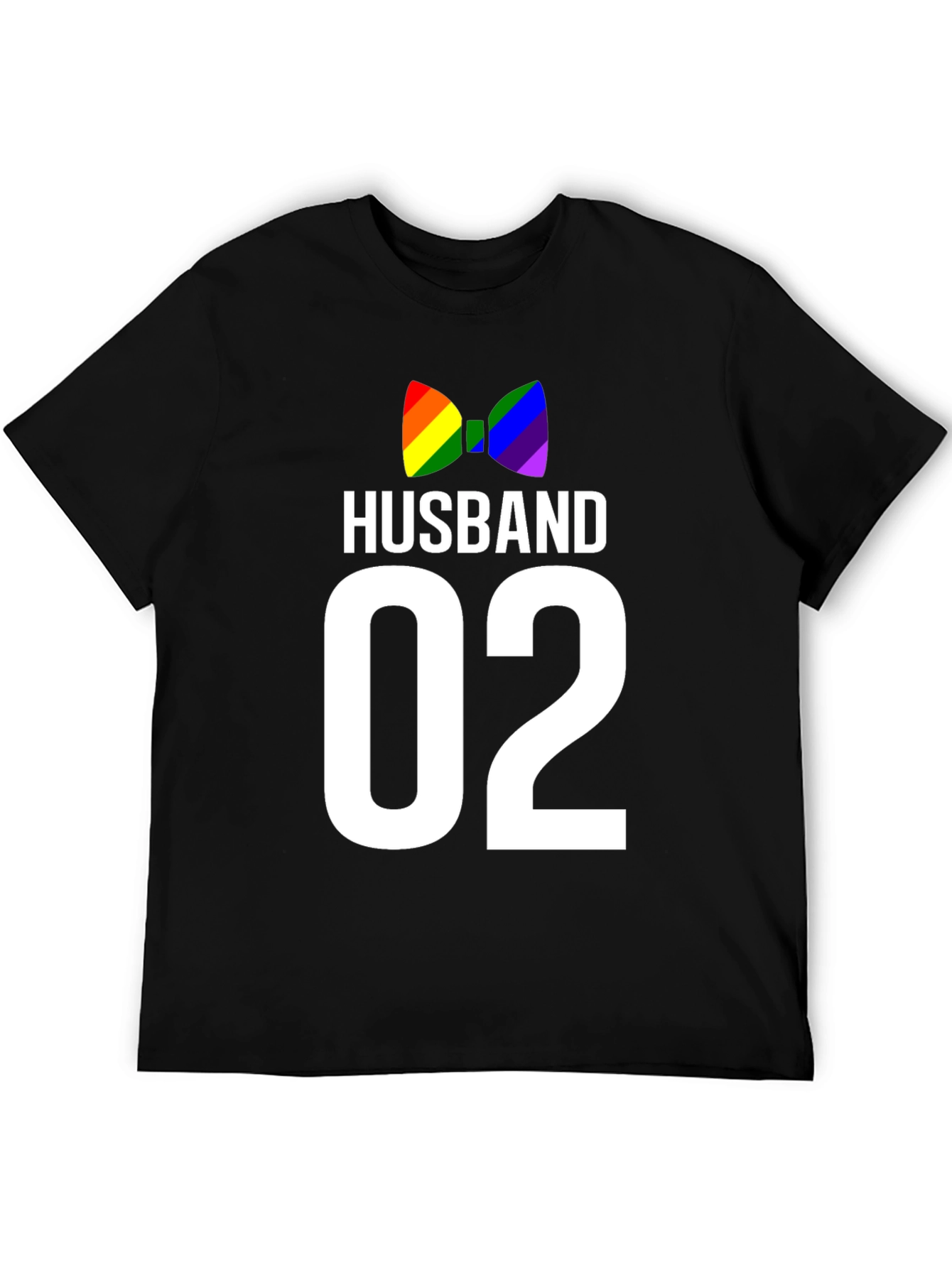 Black Husband 02 LGBT Pride Bow Tie Graphic Tee view 5