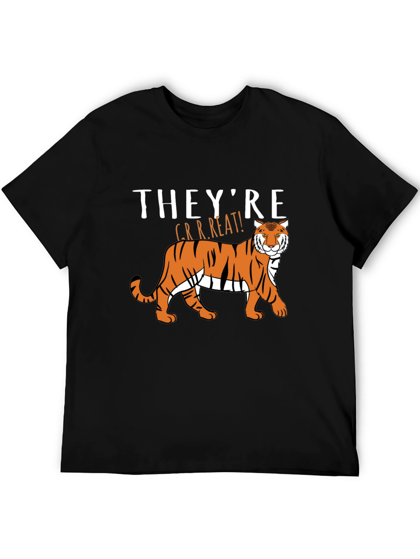 Black They're GRRREAT! Tiger Graphic T-Shirt view 5