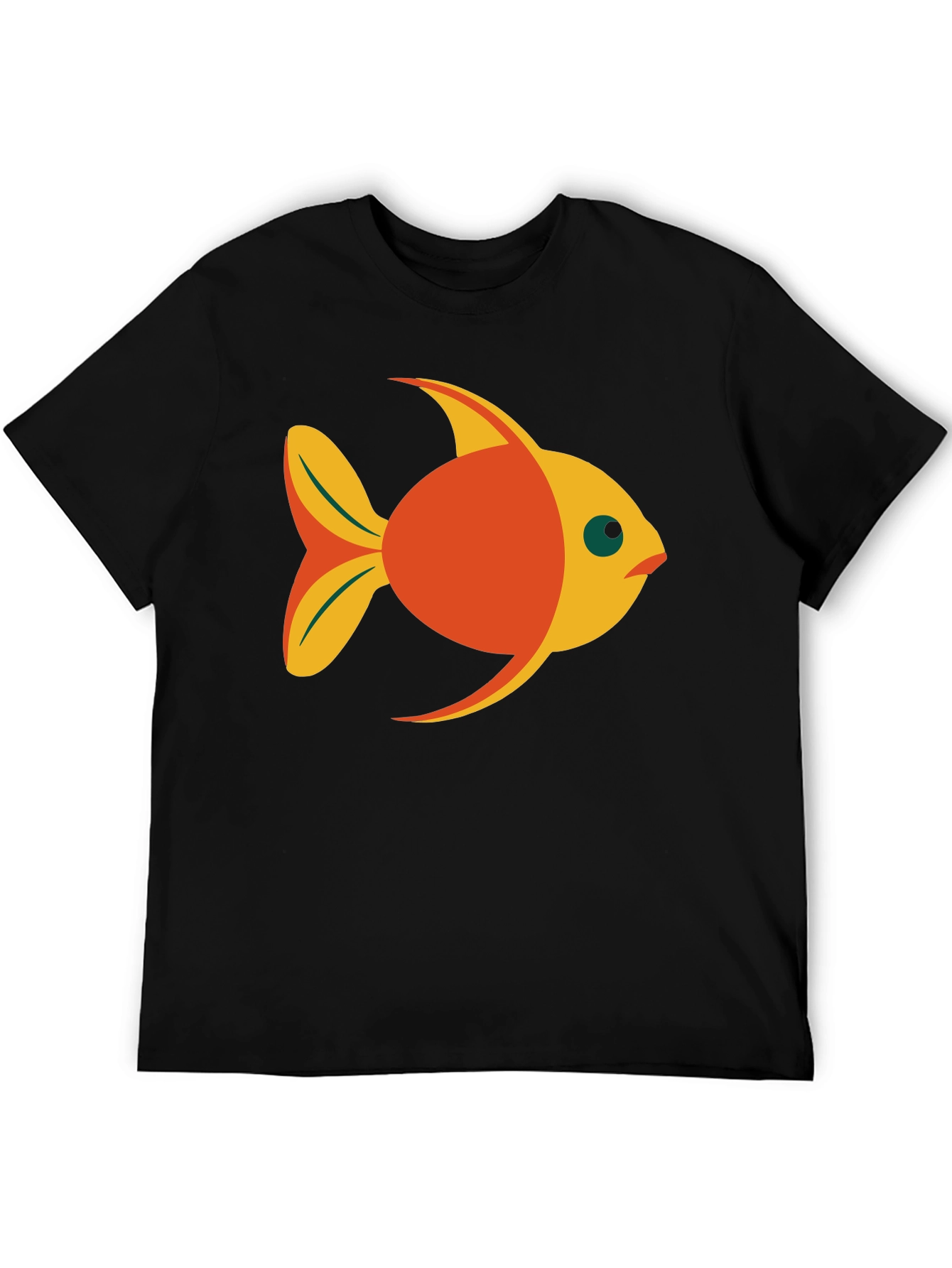 Black Fish Graphic Black T-Shirt - Fun Casual Wear view 5