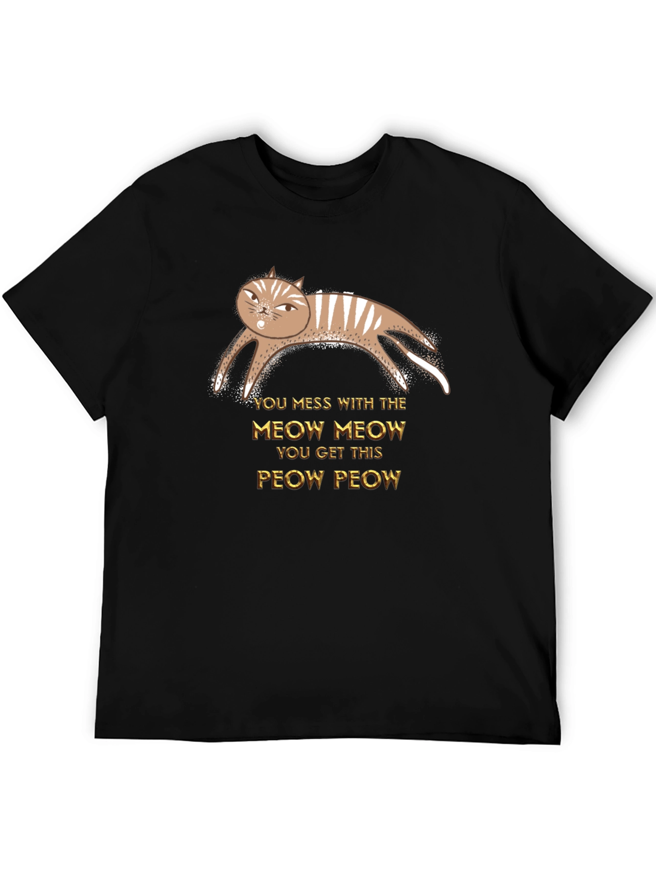 Black You Mess With Meow Cat Graphic Tee view 5