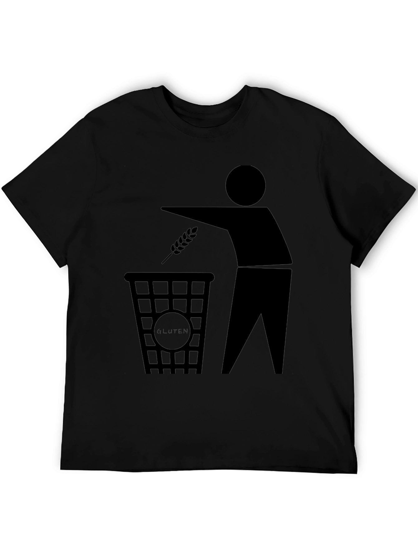 Gluten Free T-Shirt - Black, Symbolic Design - 5