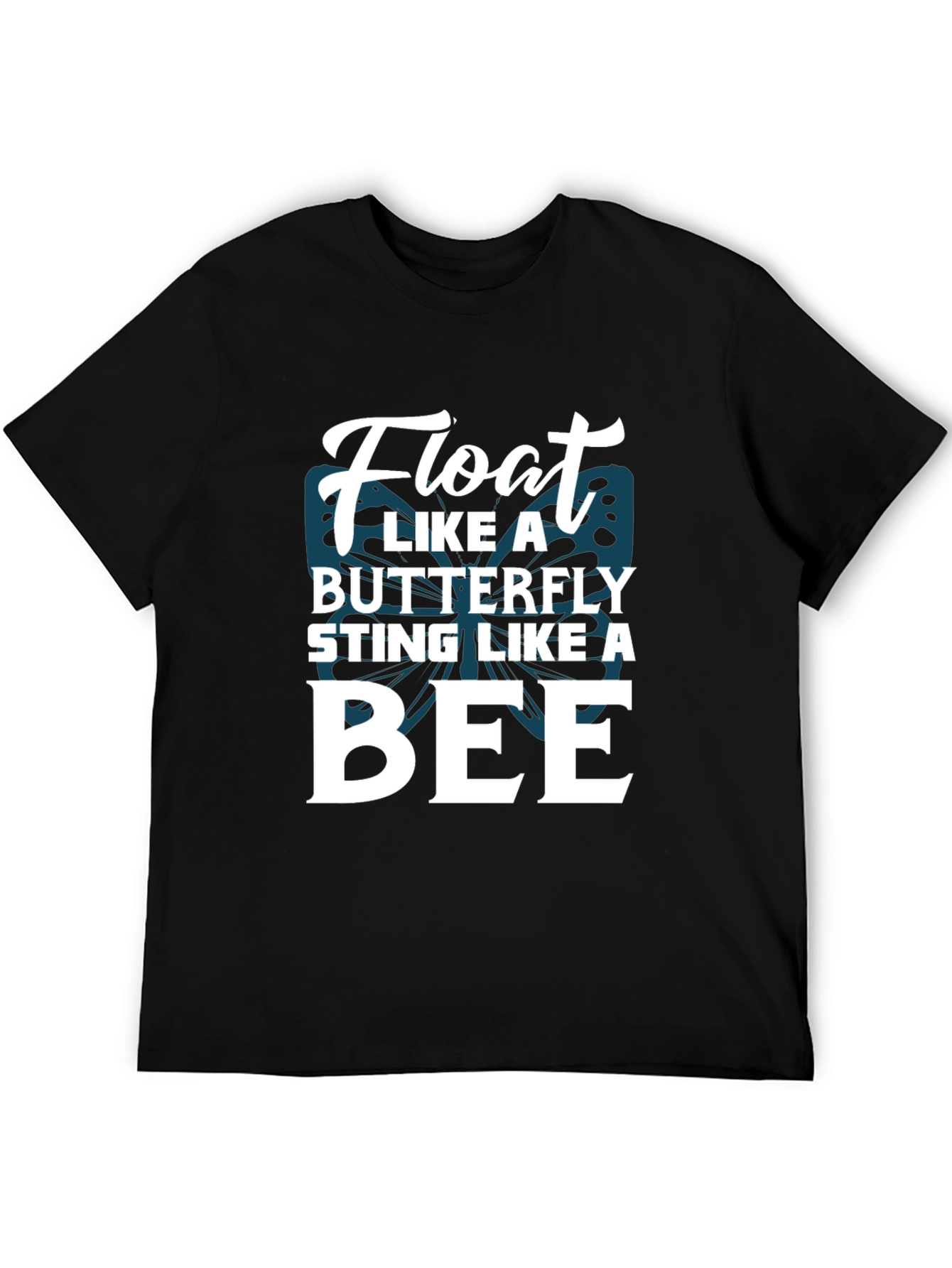 Black Float Like a Butterfly Sting Like A Bee Graphic Tee view 5
