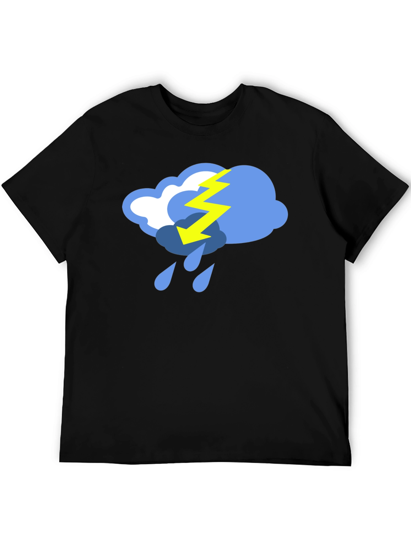 Black Stormy Weather Graphic Tee - Black Cotton T-Shirt view 5