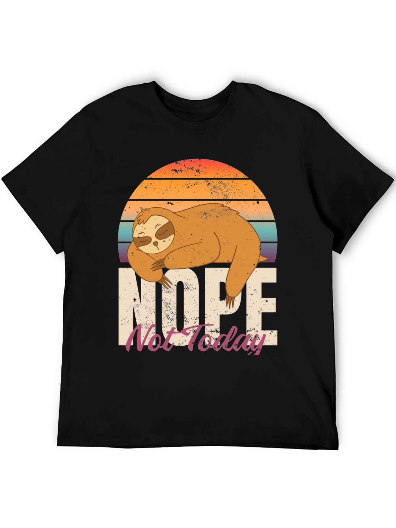 Black Nope Not Today Sloth Graphic Tee view 5
