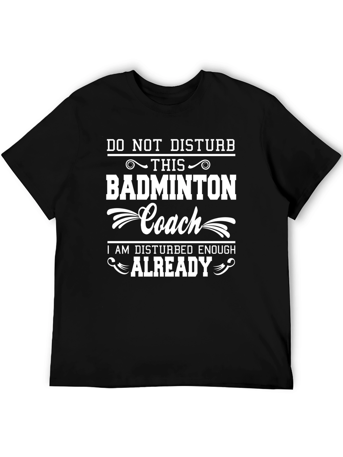 Black Badminton Coach Graphic Tee - Do Not Disturb! view 5