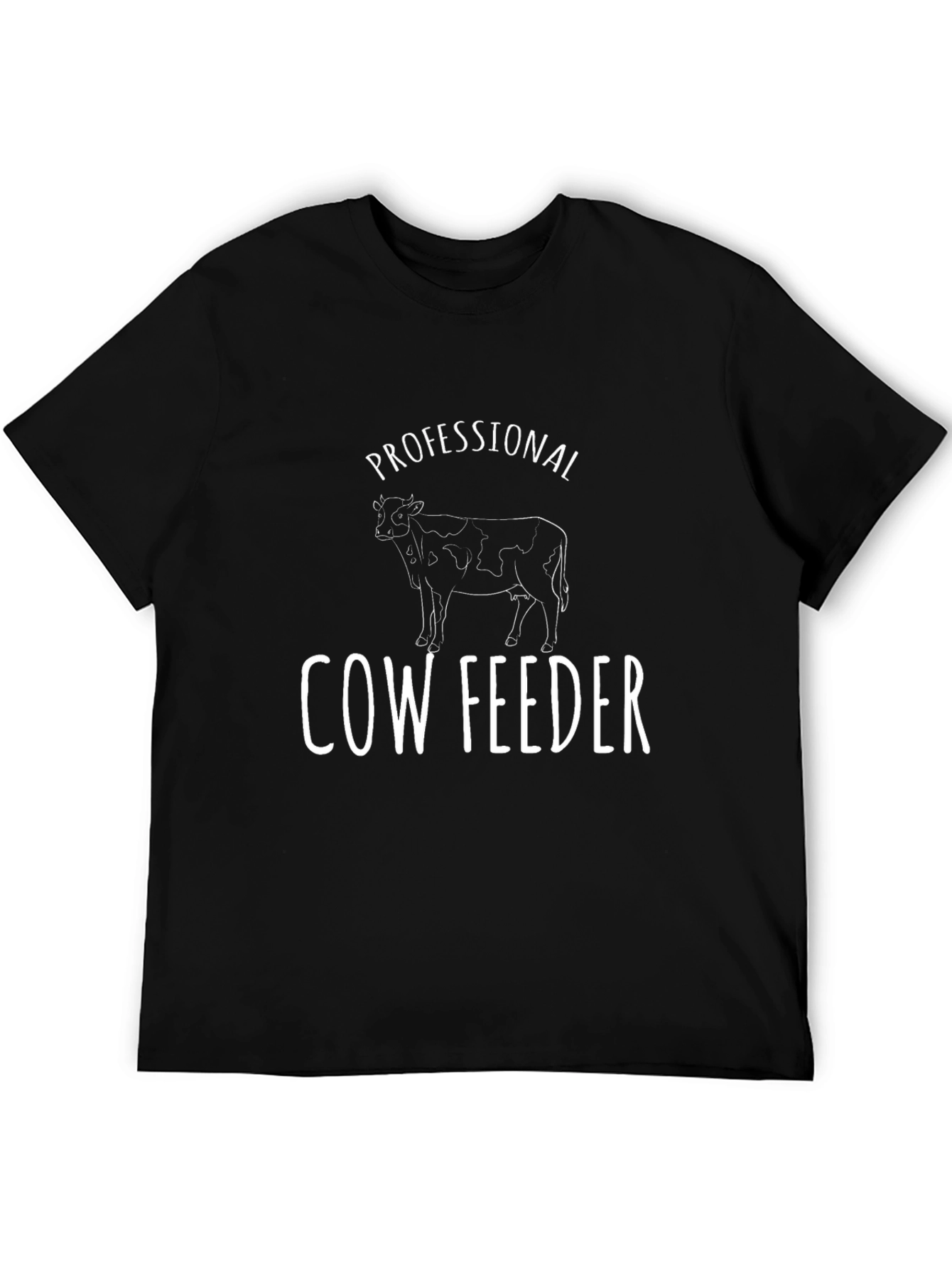 Black Professional Cow Feeder Black T-Shirt view 5