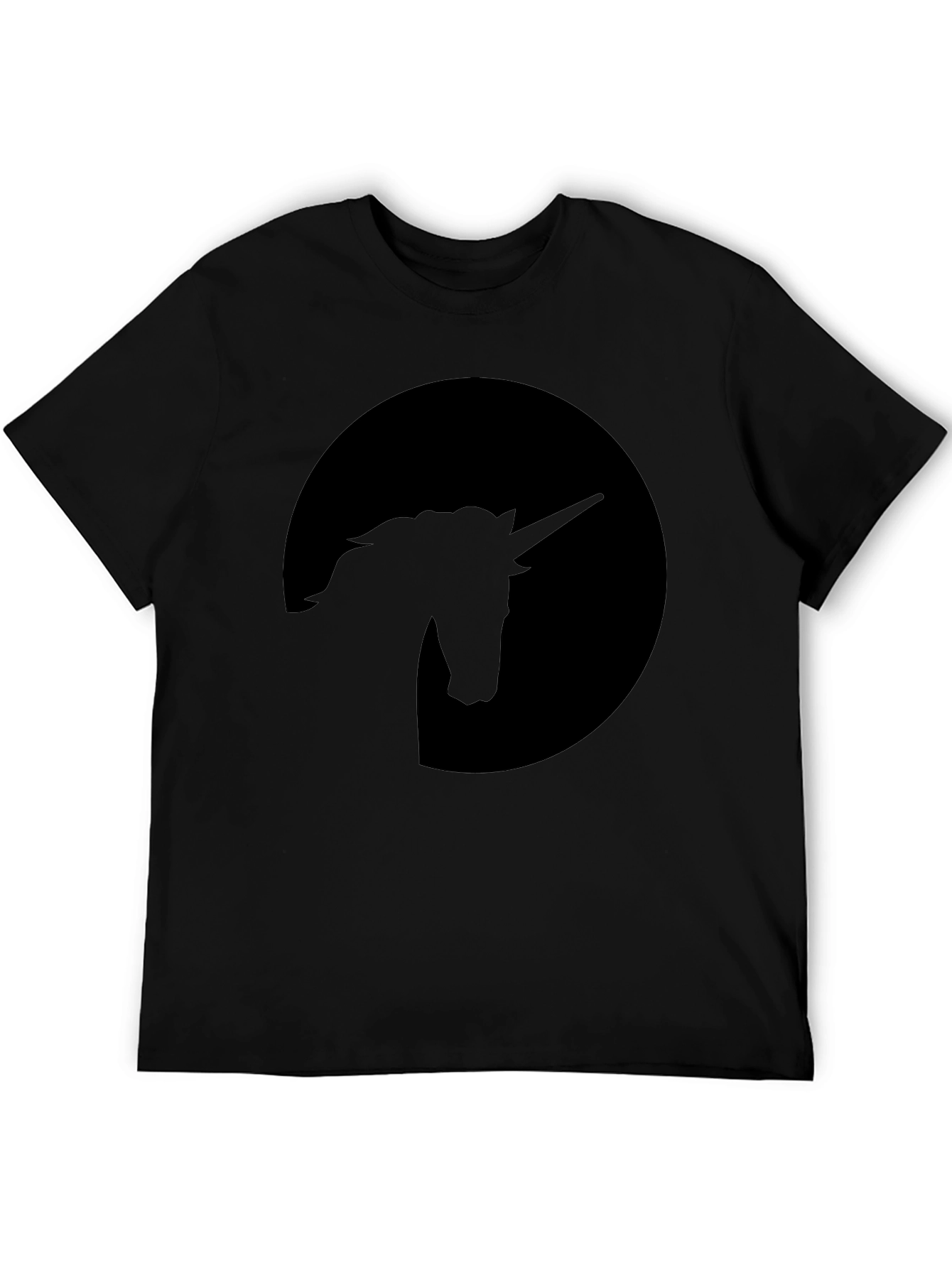 Black Unicorn Silhouette Black T-Shirt view 5