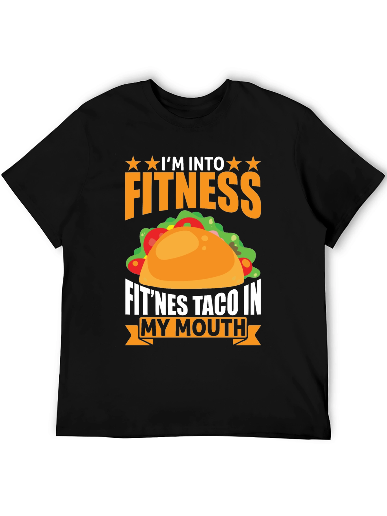 Black Fitness Taco Graphic T-Shirt Funny Foodie Tee view 5