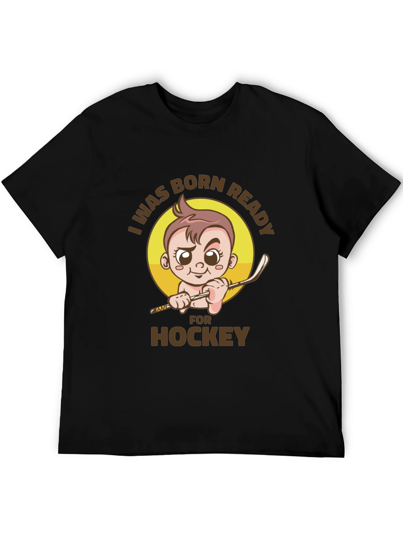 Black Born Ready Hockey T-Shirt - Newborn Athlete view 5