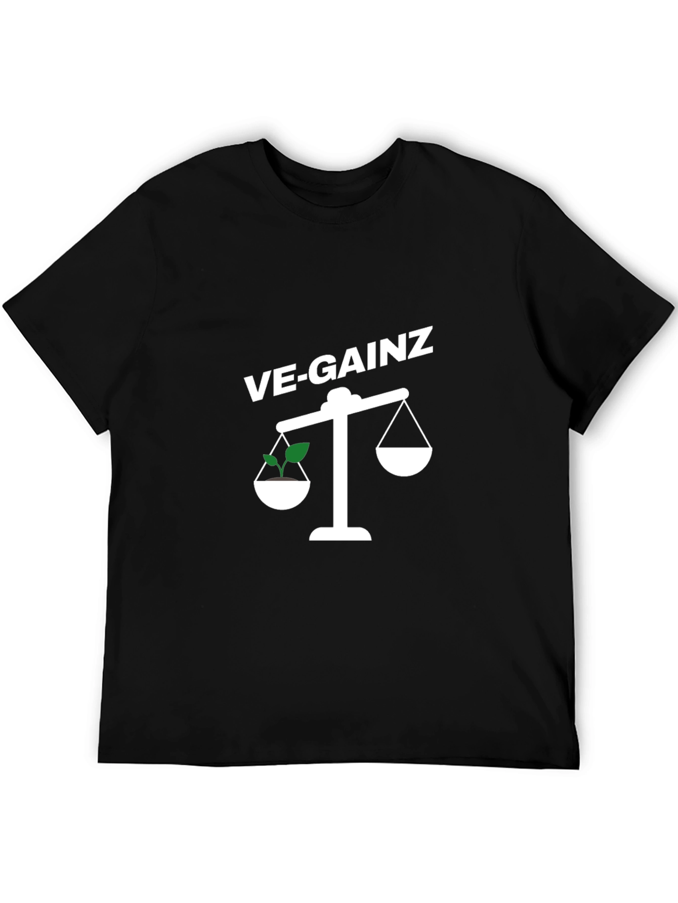 VE-GAINZ Vegan Weightlifting Black T-Shirt - 5